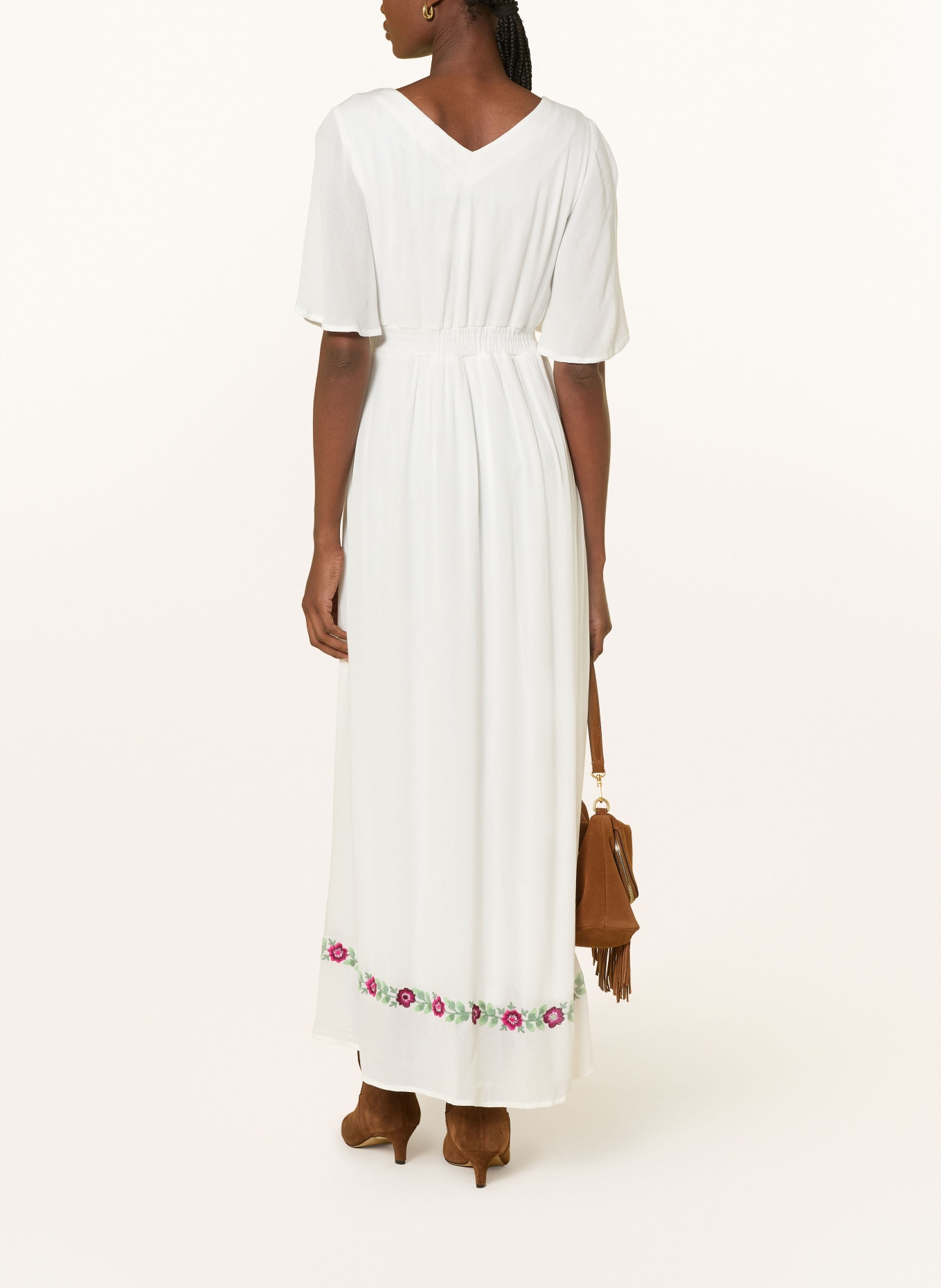 Y.A.S. Jurk: WIT / ROZE / GROEN