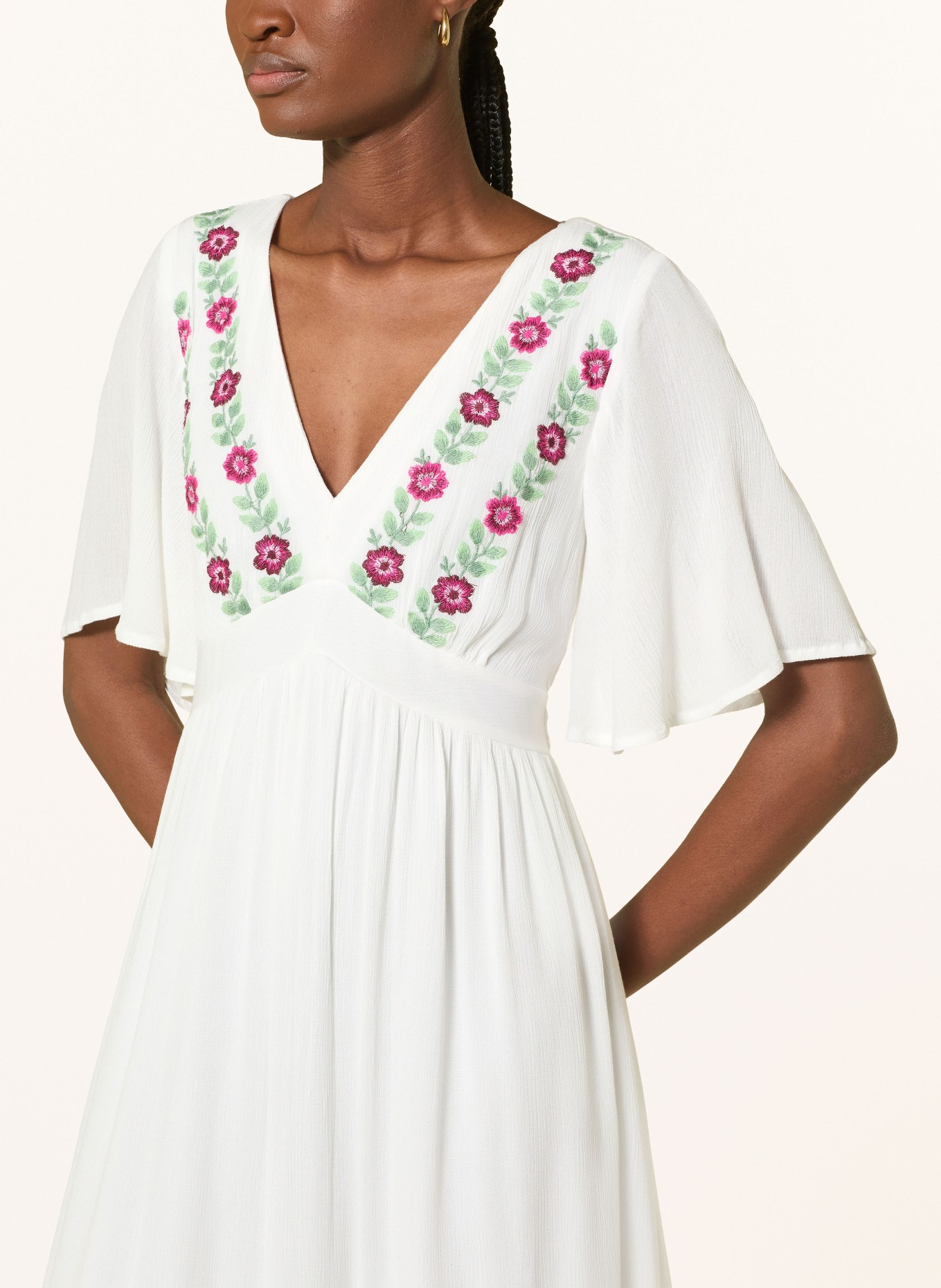 Y.A.S. Jurk: WIT / ROZE / GROEN