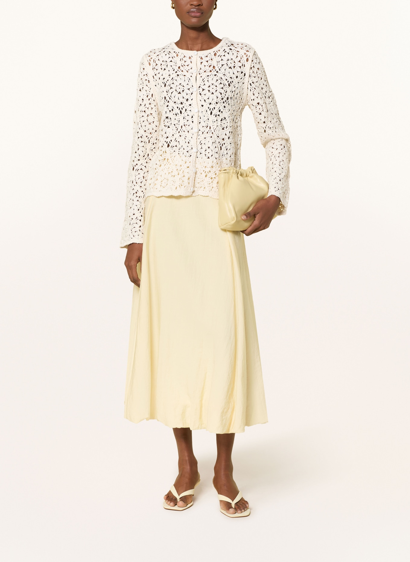 Y.A.S. Crocheted cardigan: CREAM