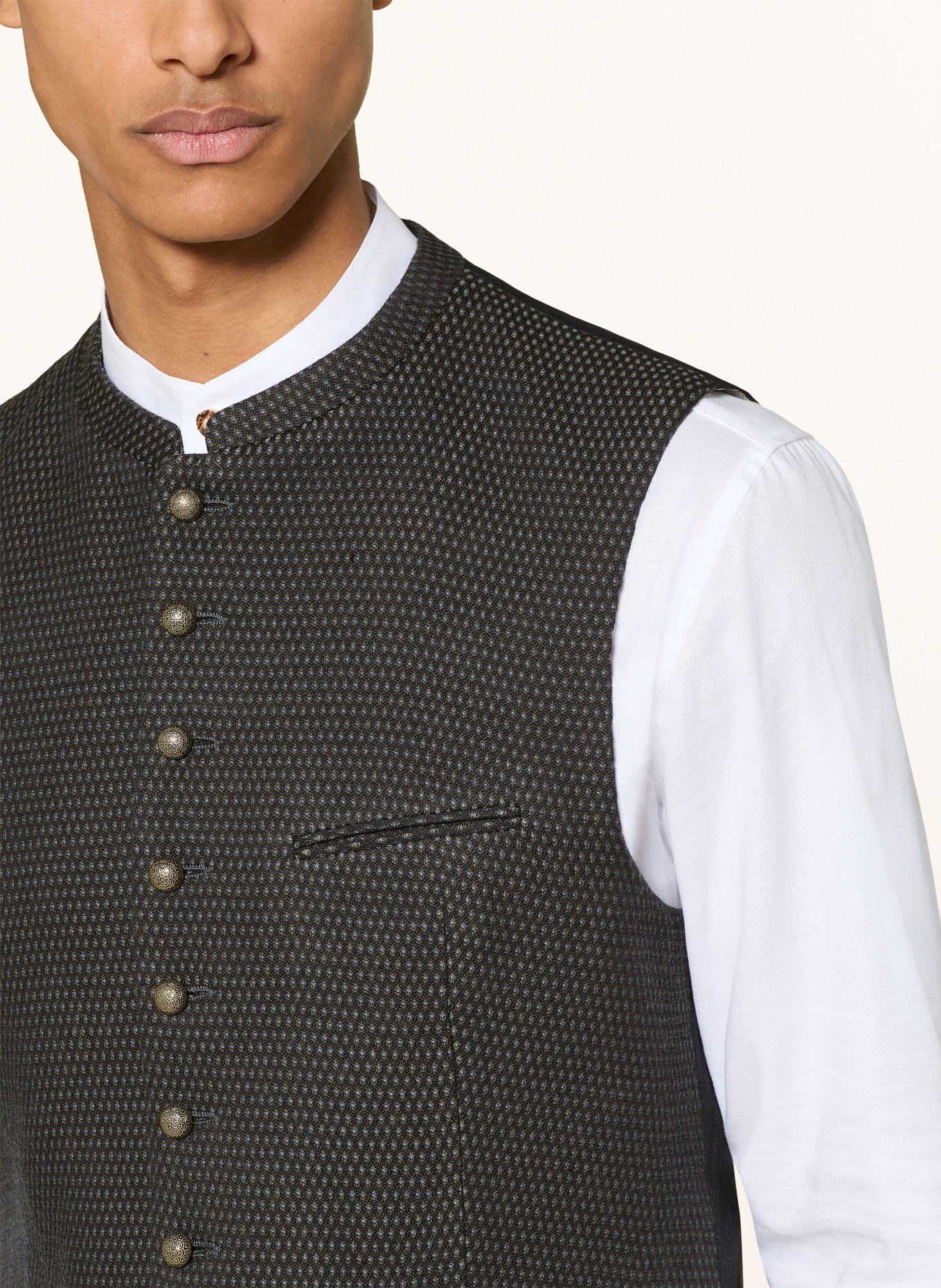 Gottseidank Trachtenweste KONSTANTIN: DUNKELGRÜN / BLAUGRAU