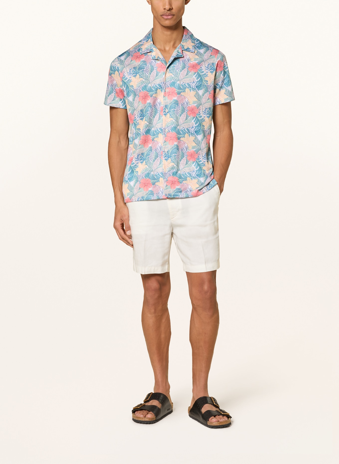 RAGMAN Resorthemd met normale pasvorm van jersey: GROEN / ORANJE / GEEL