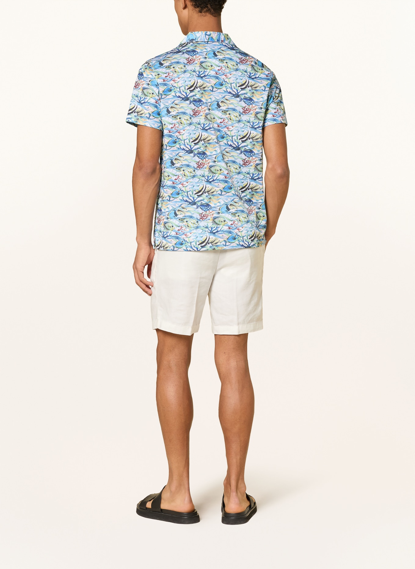 RAGMAN Resorthemd met normale pasvorm van jersey: BLAUW / GEEL / GROEN