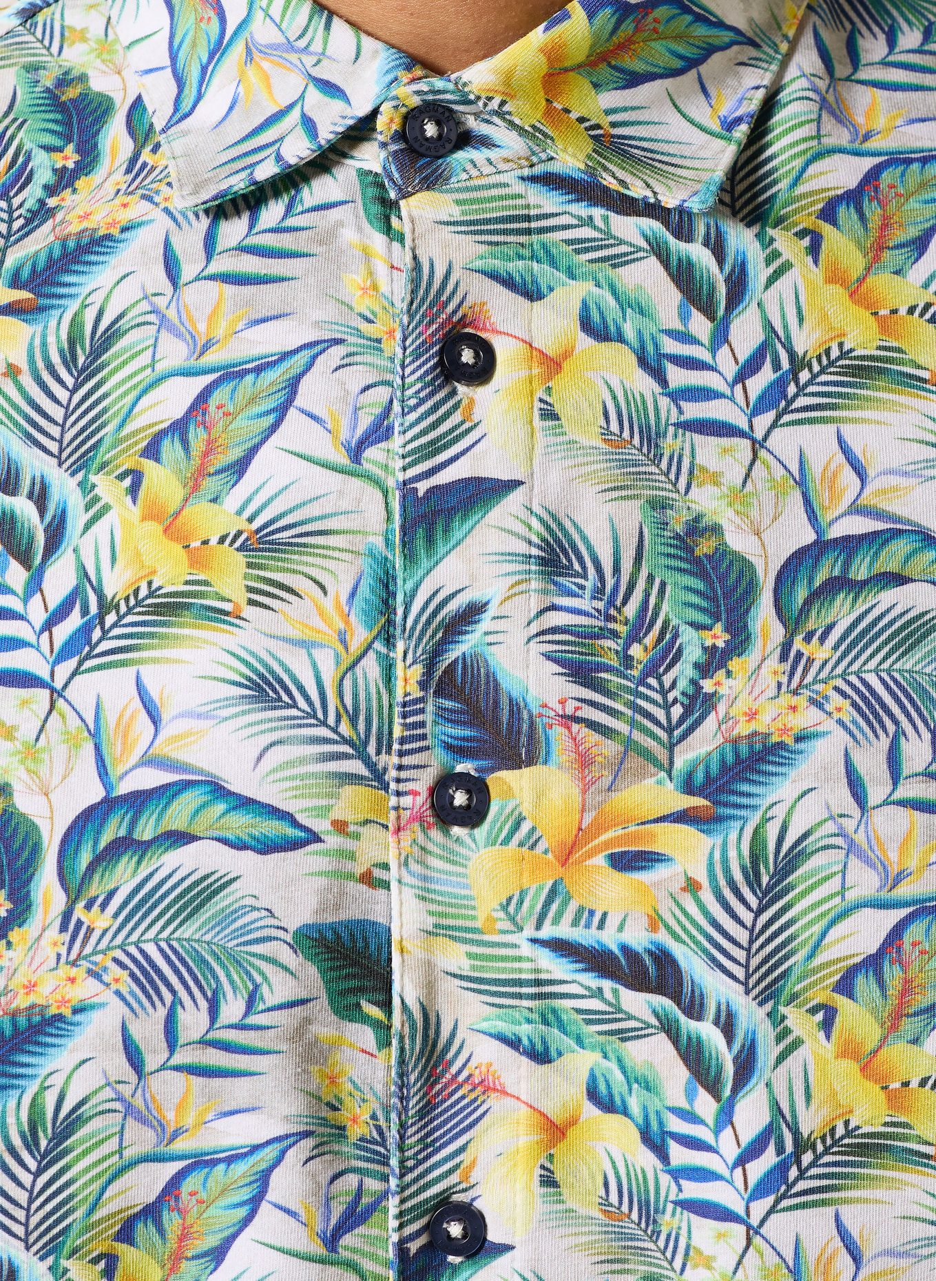 RAGMAN Chemise à manches courtes slim fit en jersey: VERT / JAUNE / BLEU