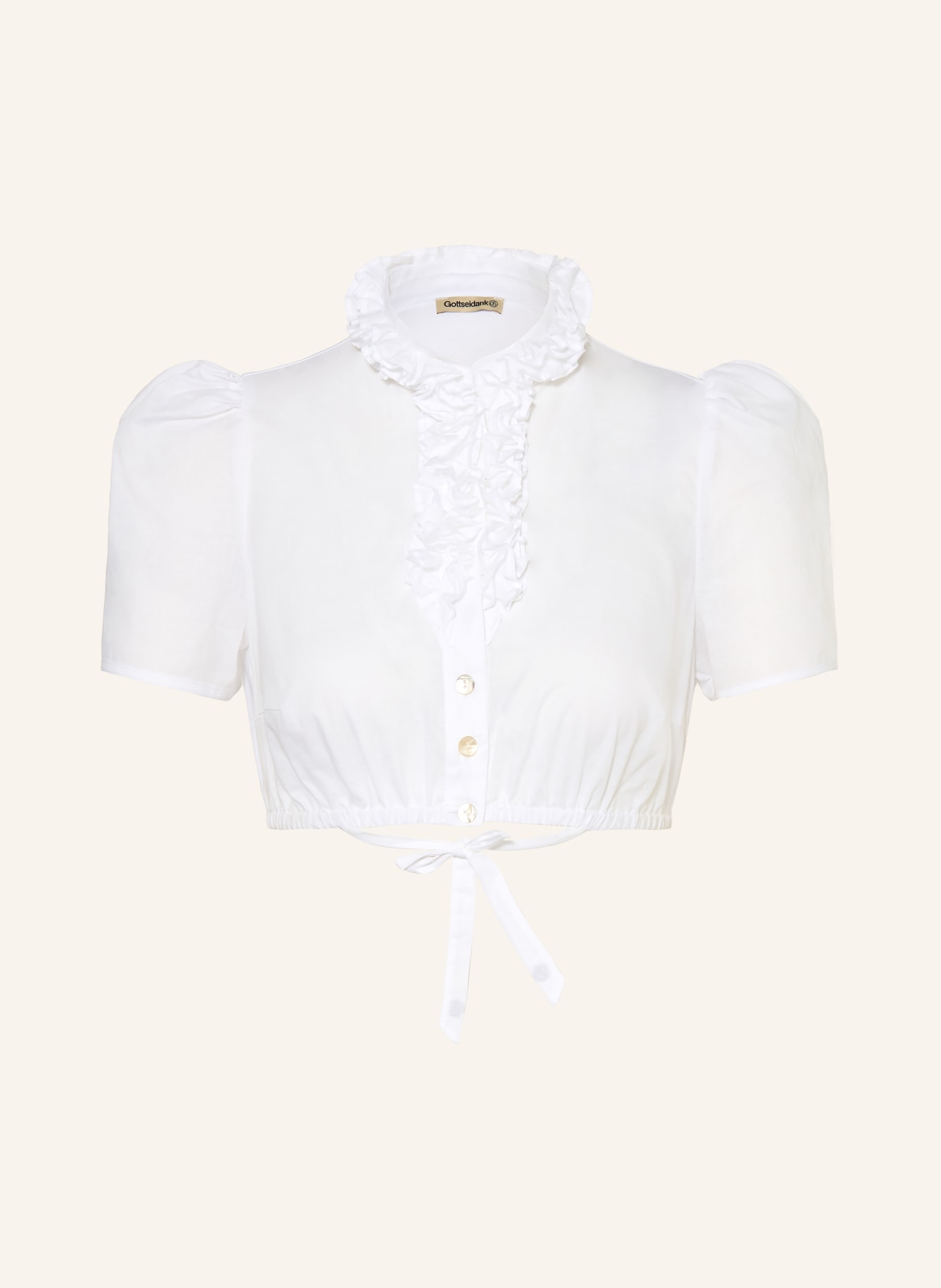 Gottseidank Dirndlbluse DAPHNE mit Rüschen: WEISS
