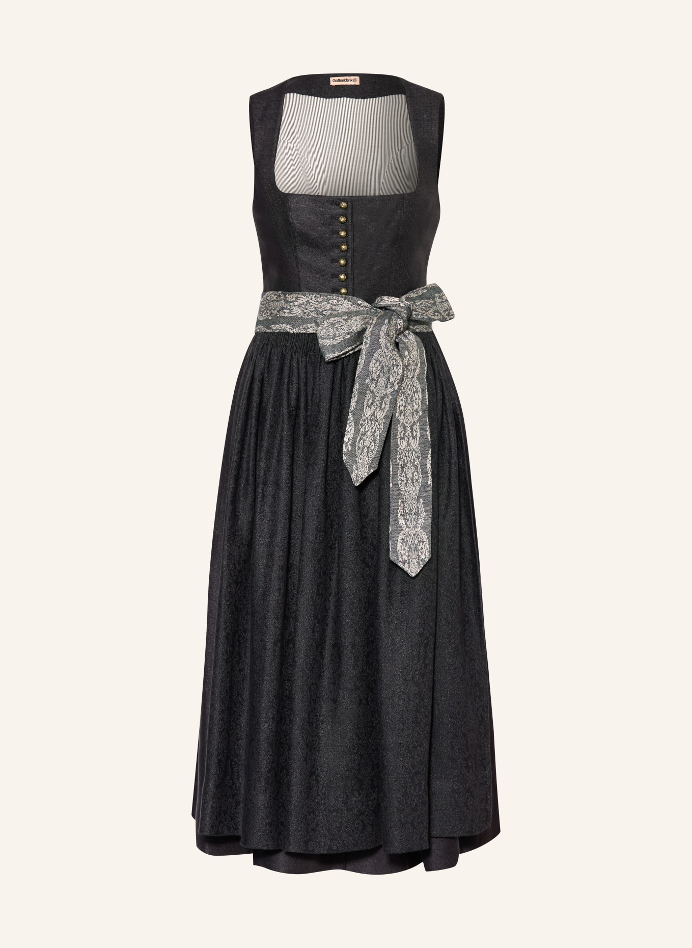 Gottseidank Leinendirndl MONIKA: DUNKELBLAU / CREME