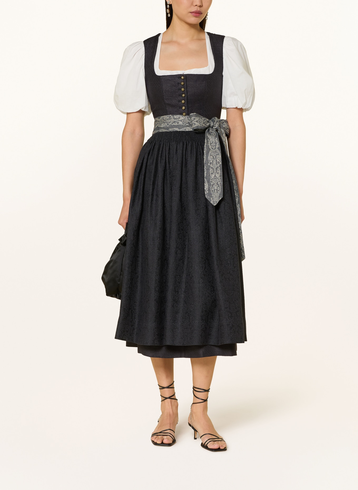 Gottseidank Leinendirndl MONIKA: DUNKELBLAU / CREME