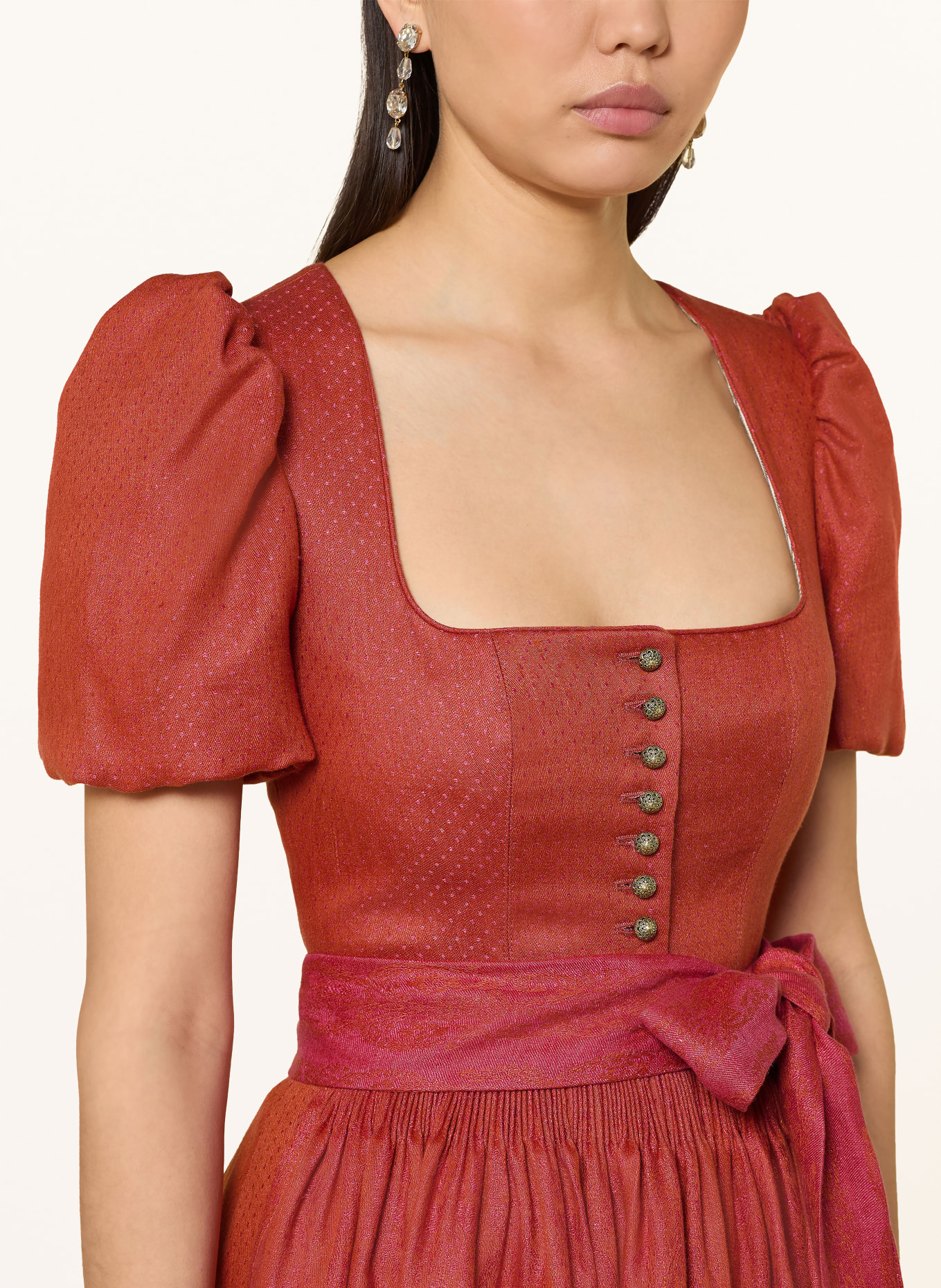 Gottseidank Dirndl LAURA aus Leinen: ROT