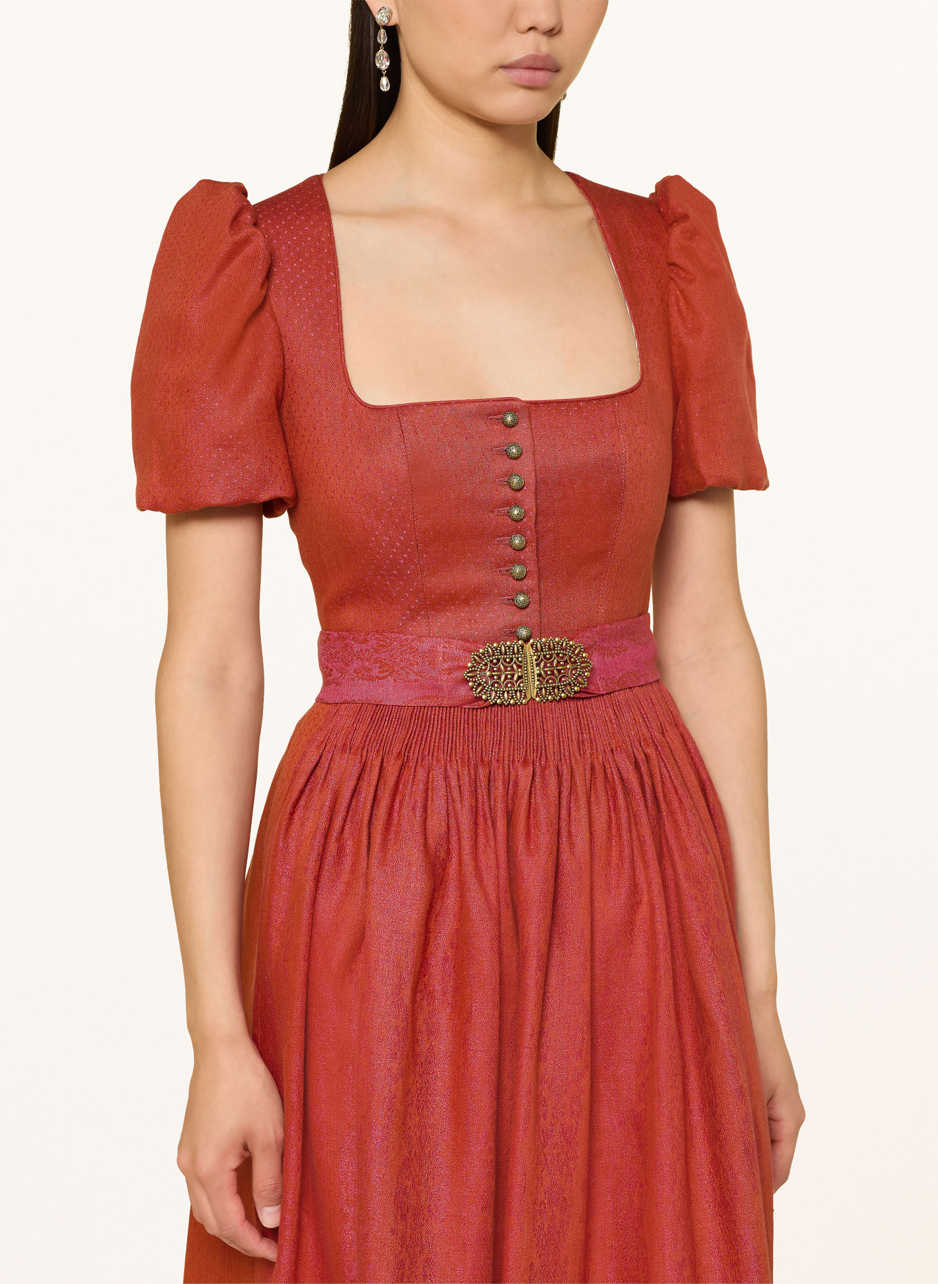 Gottseidank Dirndl LAURA aus Leinen: ROT