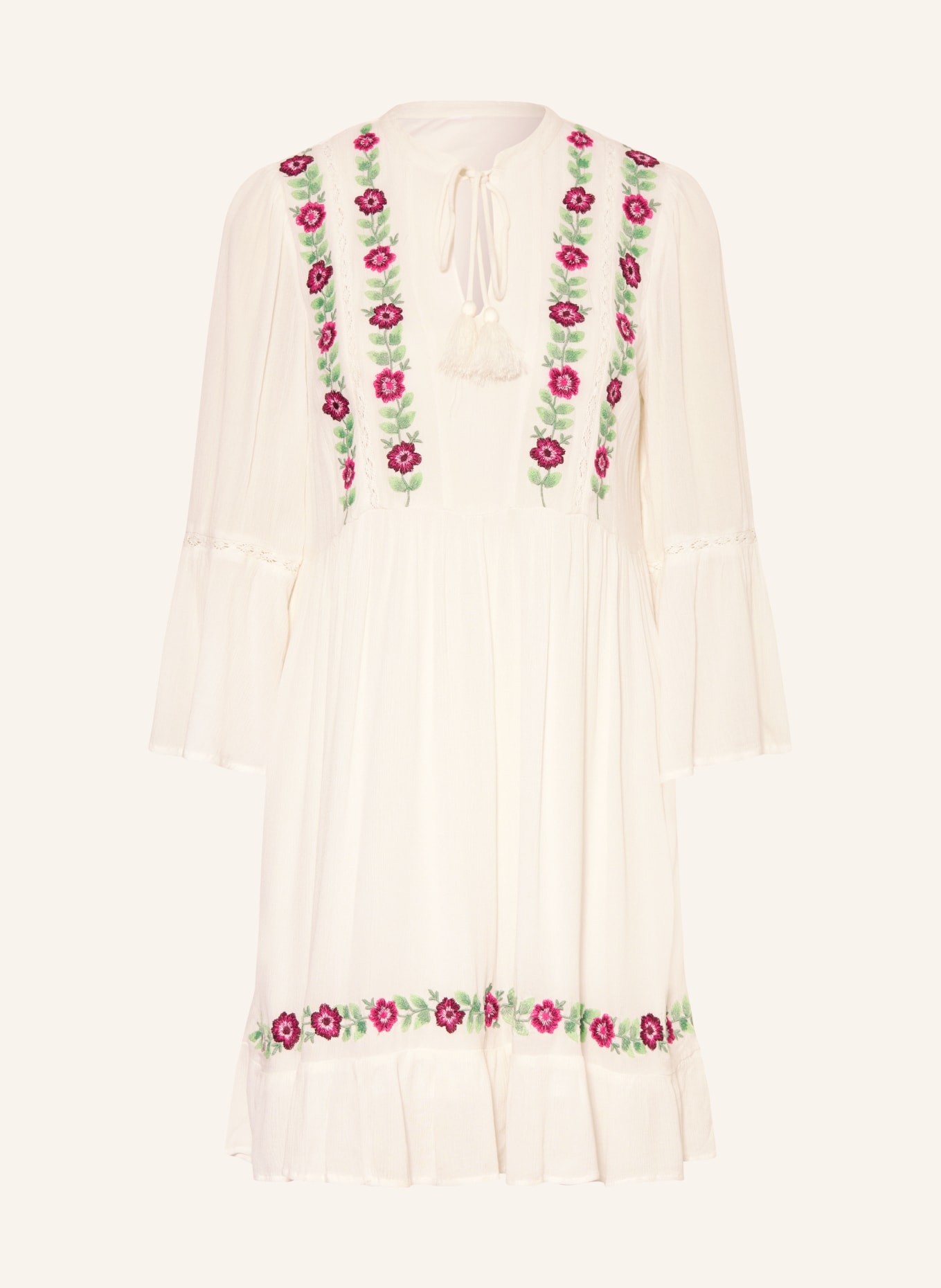 Y.A.S. Kleid mit Spitze: WEISS / ROSA / GRÜN