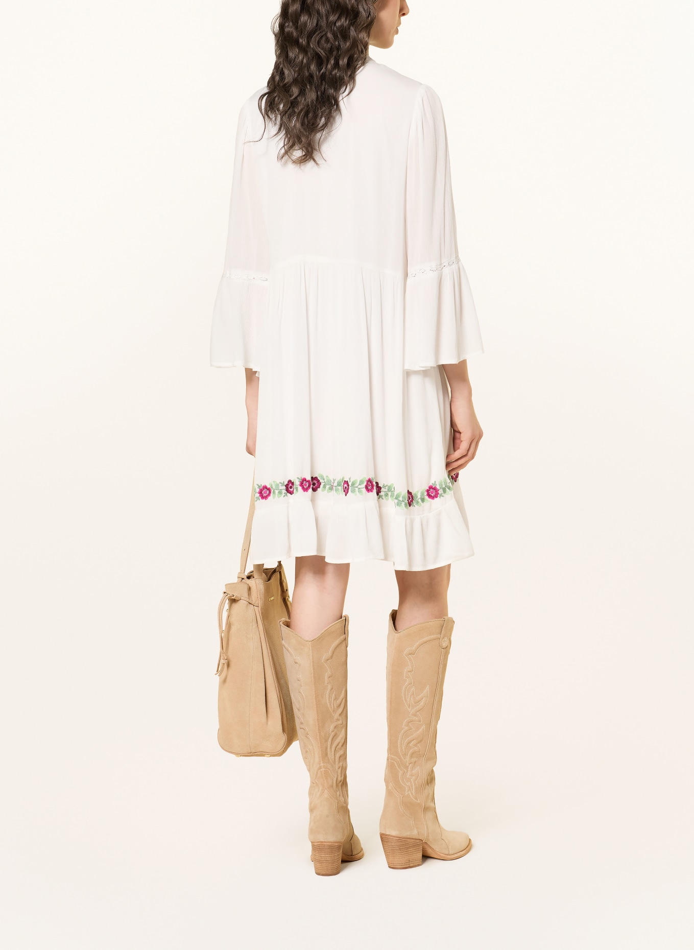 Y.A.S. Kleid mit Spitze: WEISS / ROSA / GRÜN