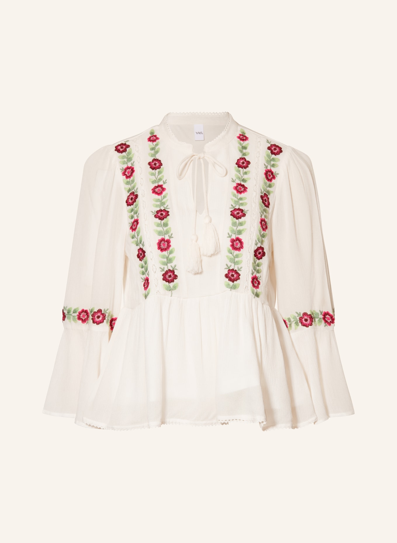 Y.A.S. Tričko s volánky a krajkou: BÍLÁ / RŮŽOVÁ / ZELENÁ