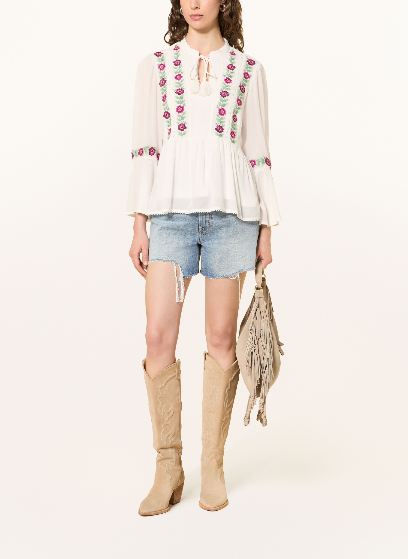 Y.A.S. Tričko s volánky a krajkou: BÍLÁ / RŮŽOVÁ / ZELENÁ