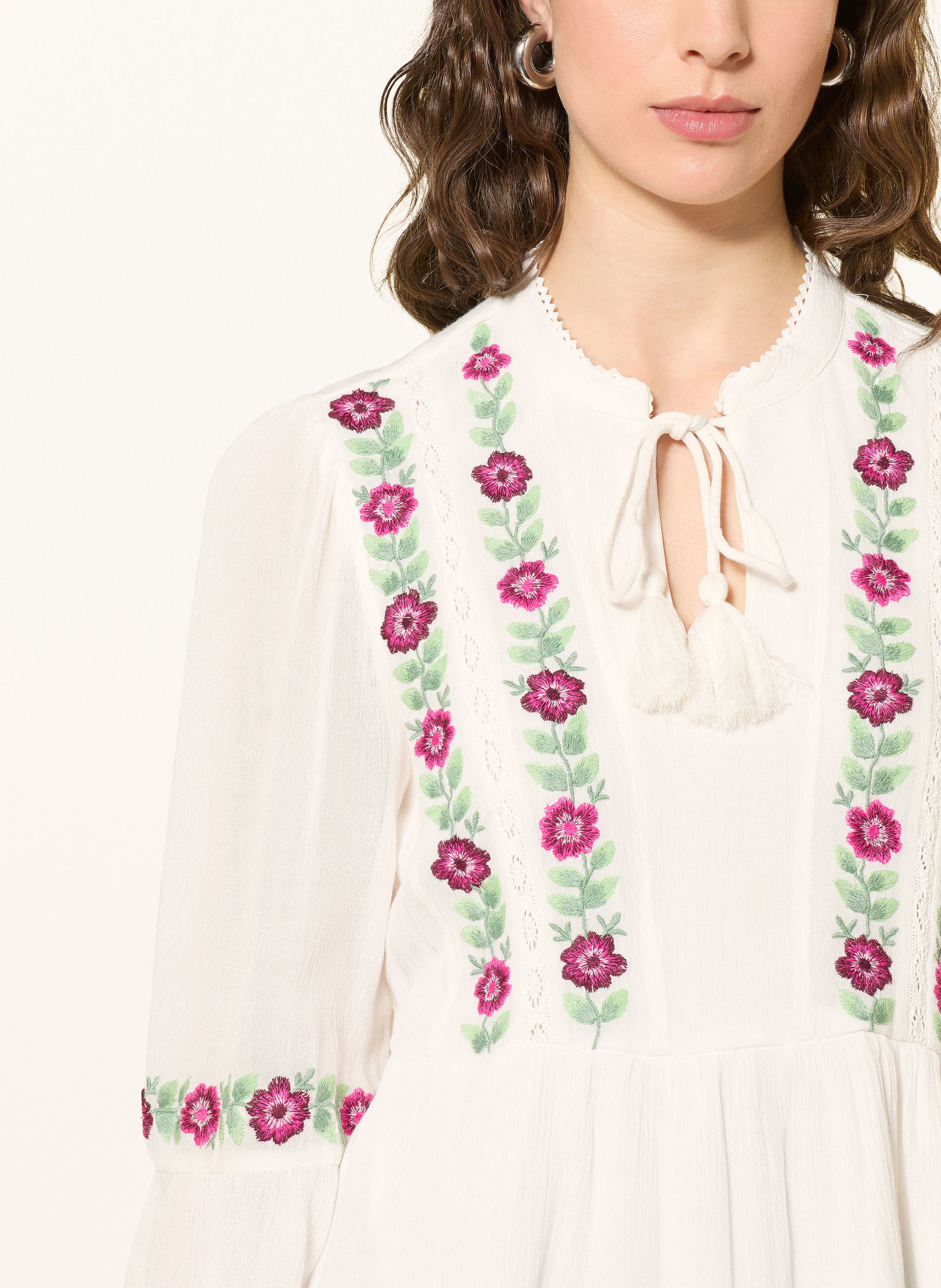 Y.A.S. Tričko s volánky a krajkou: BÍLÁ / RŮŽOVÁ / ZELENÁ