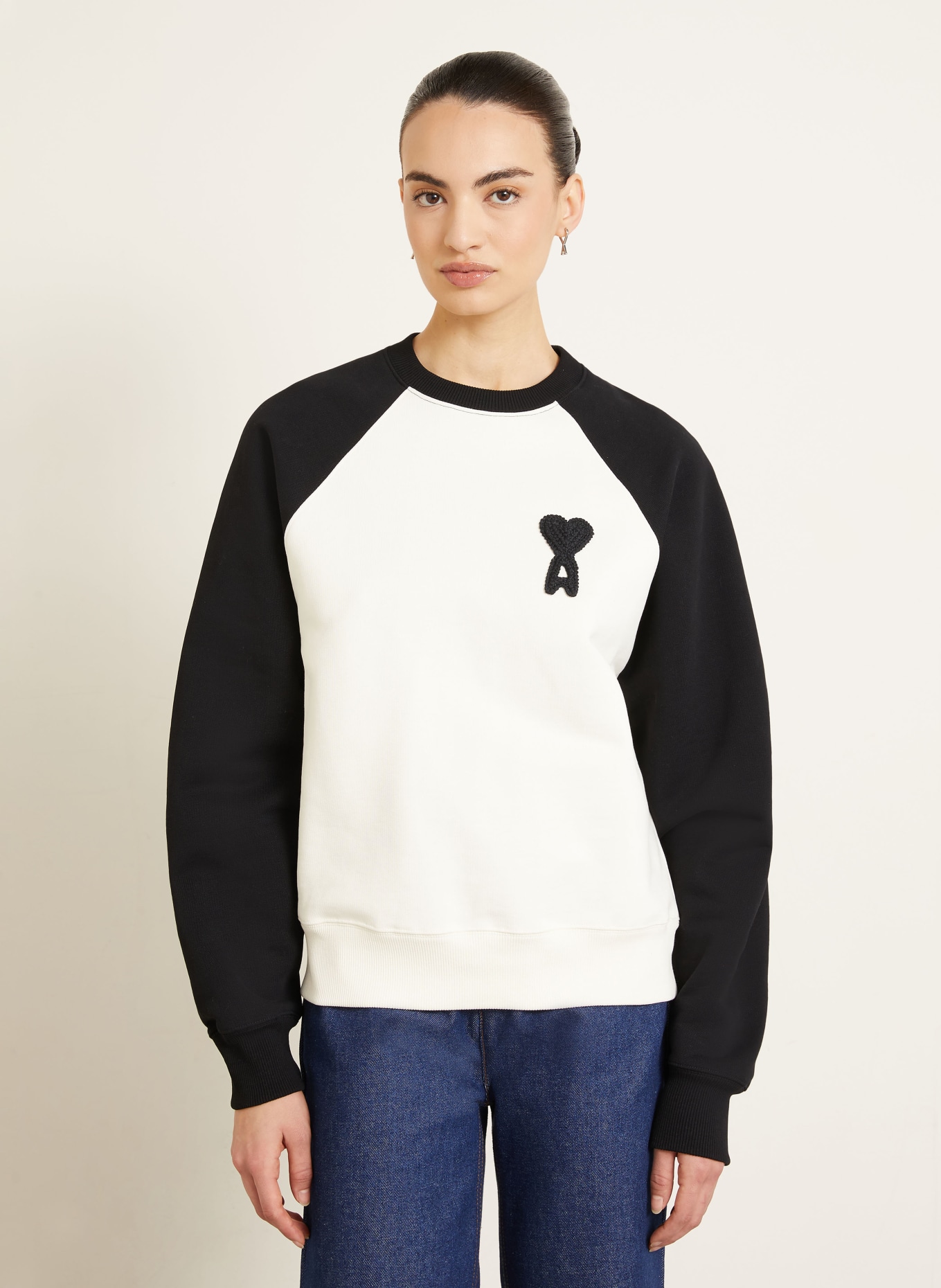 AMI PARIS sweatshirt: WIT / ZWART