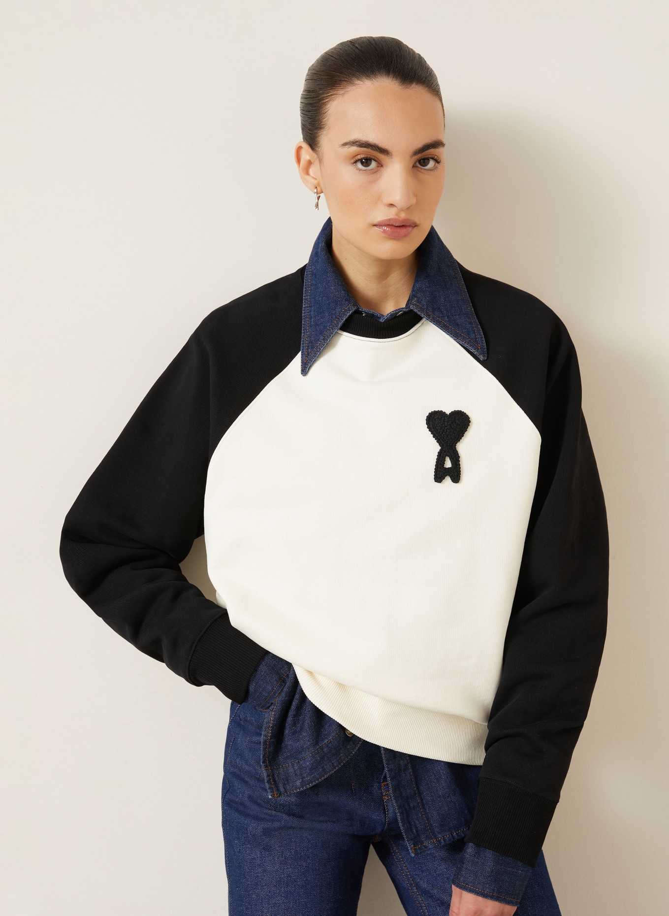 AMI PARIS sweatshirt: WIT / ZWART