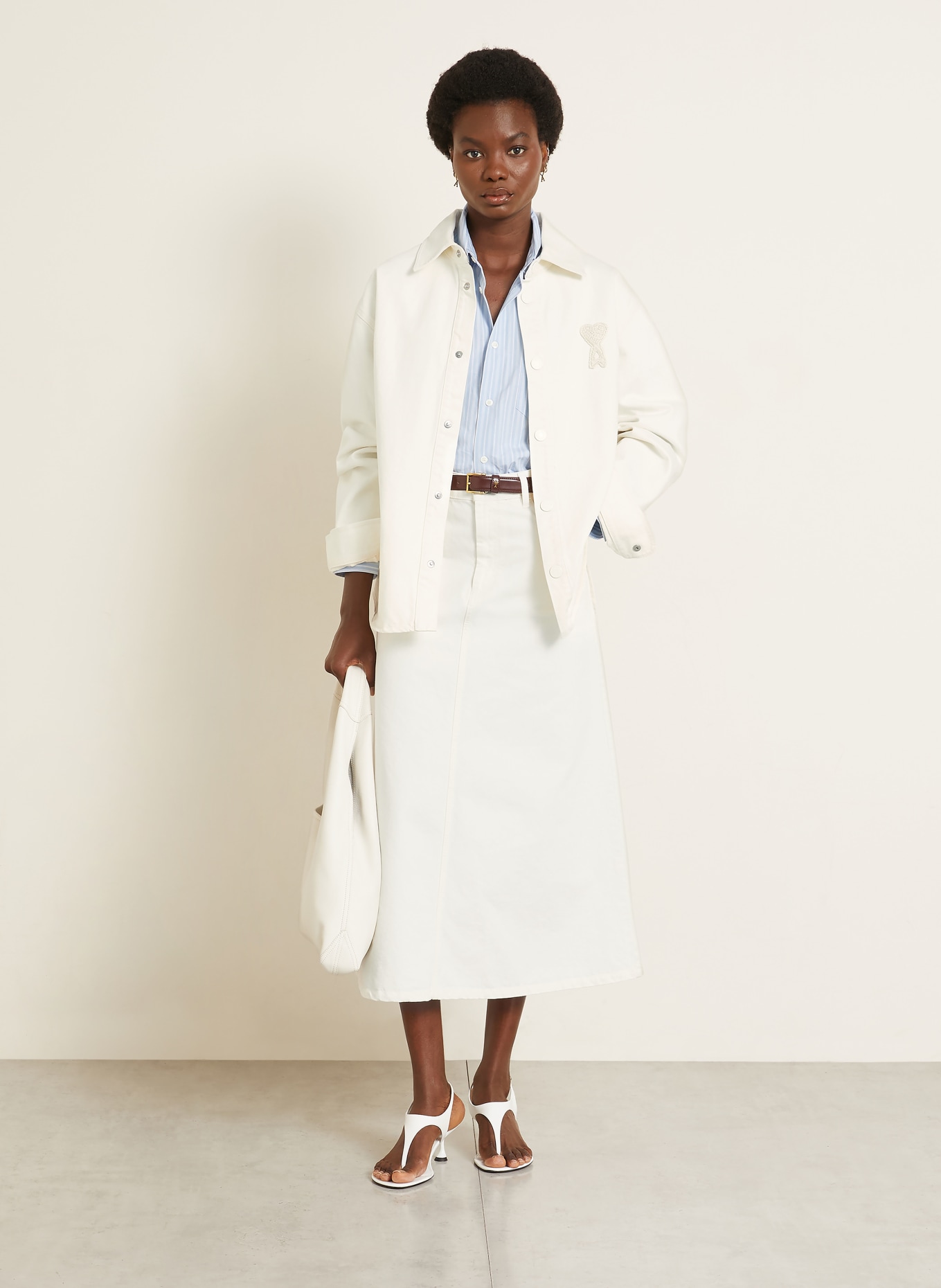 AMI PARIS Denim jacket: CREAM