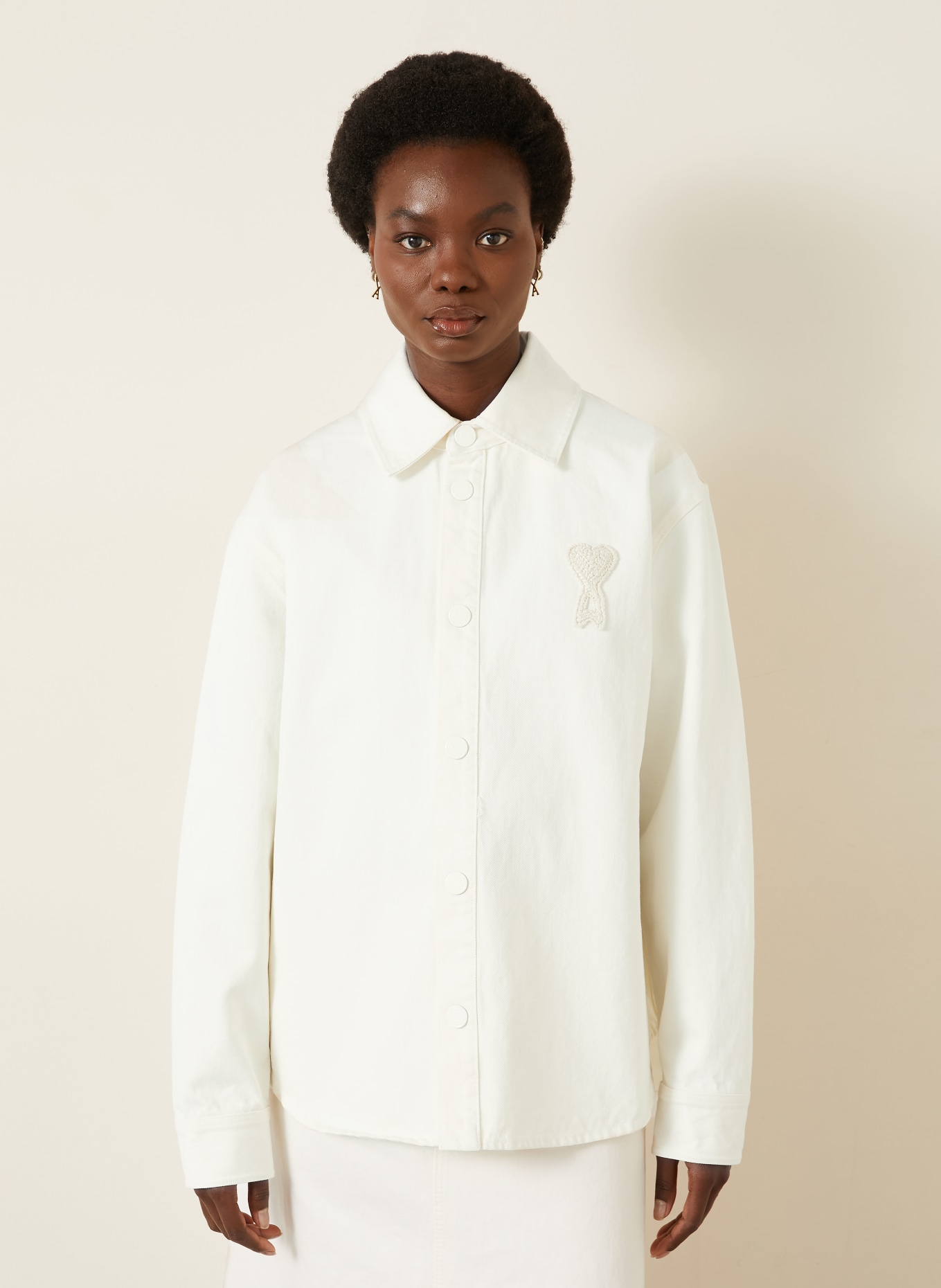 AMI PARIS Denim jacket: CREAM