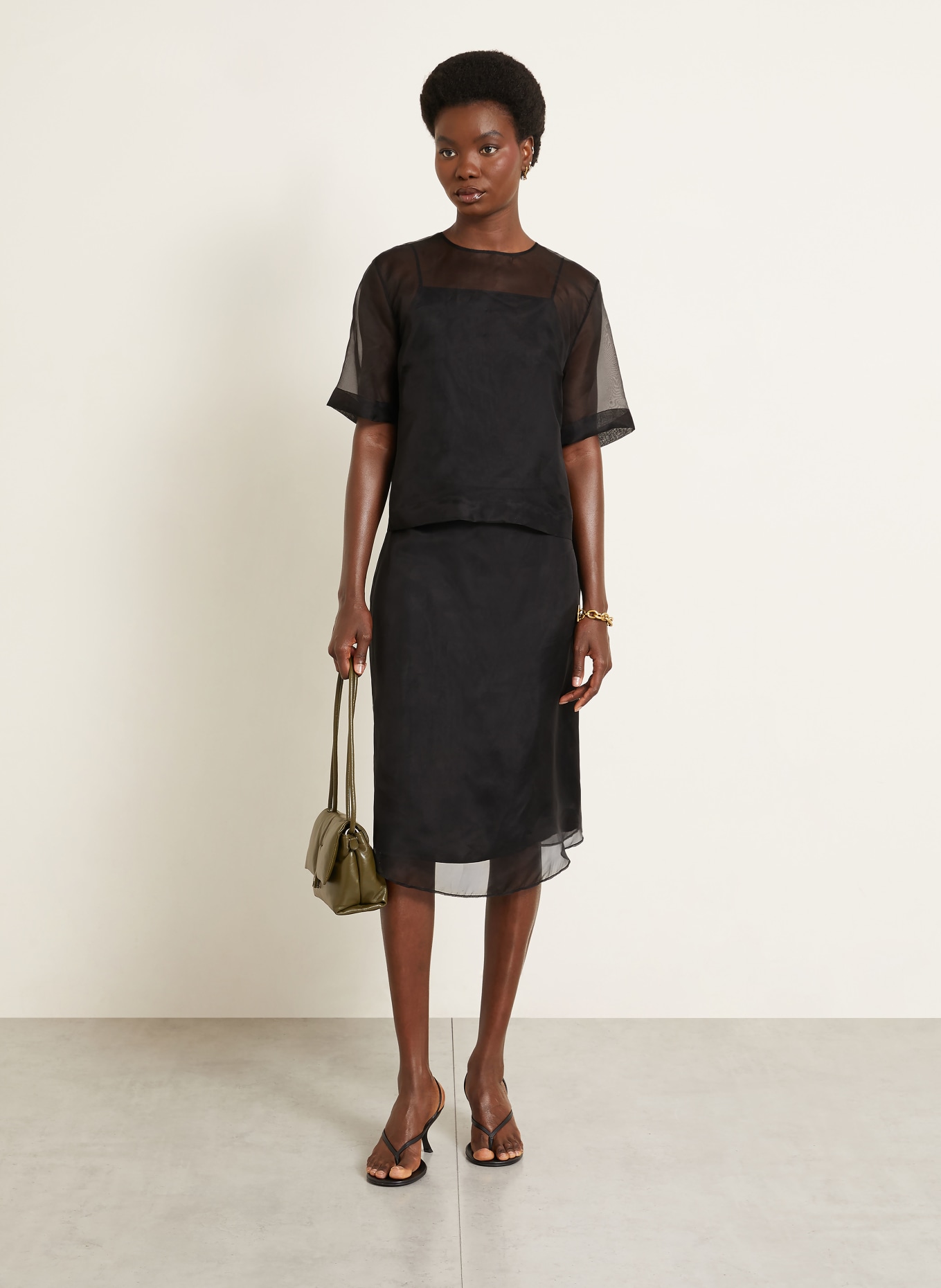 AMI PARIS Spódnica jedwabna: CZARNY