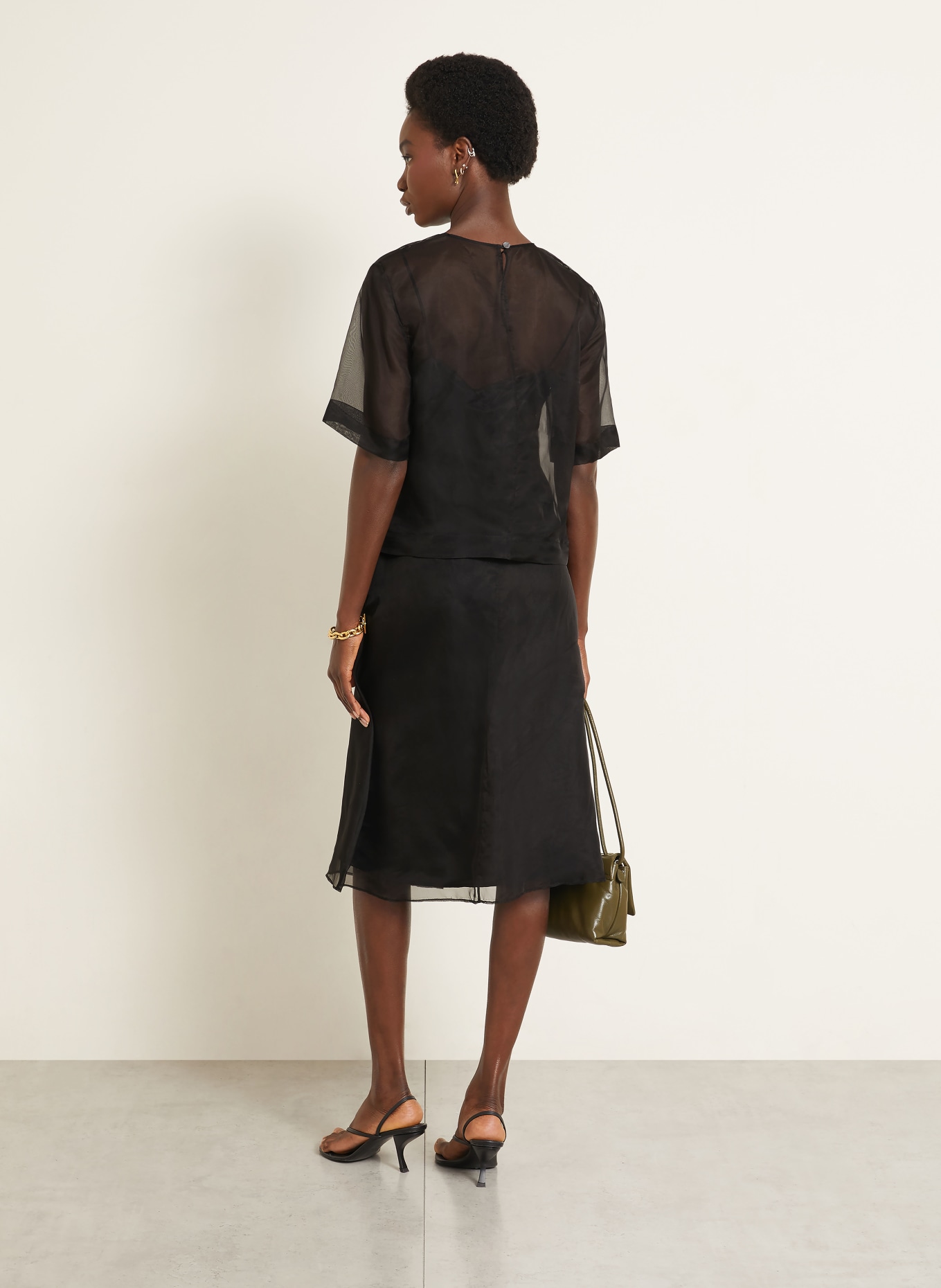 AMI PARIS Spódnica jedwabna: CZARNY