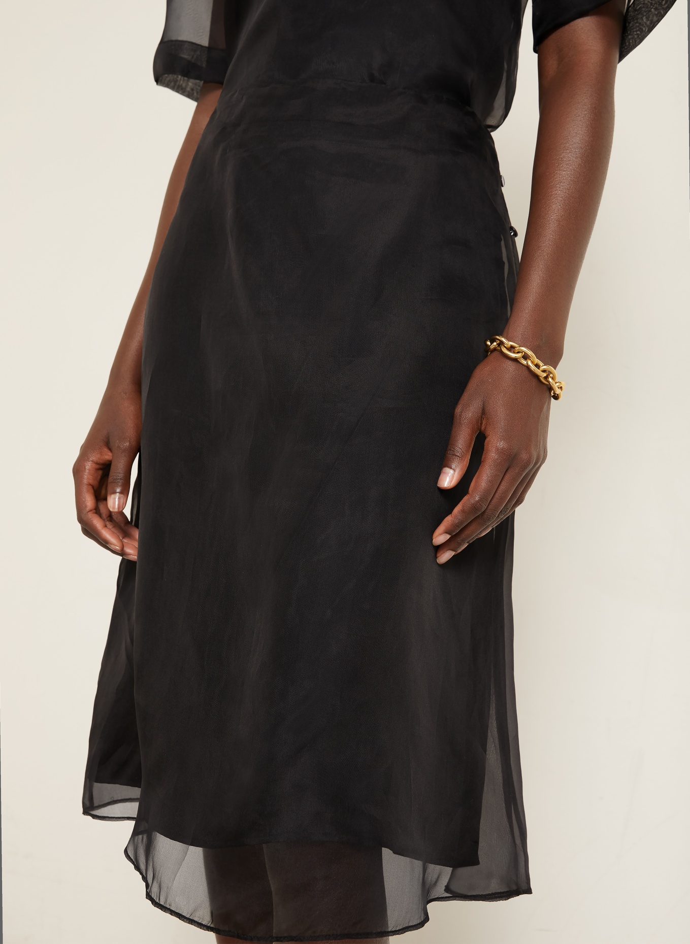 AMI PARIS Spódnica jedwabna: CZARNY