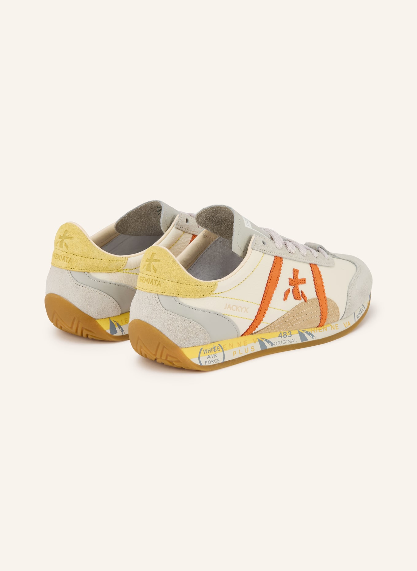 PREMIATA Sneaker JACKY: WEISS / GRAU / ORANGE