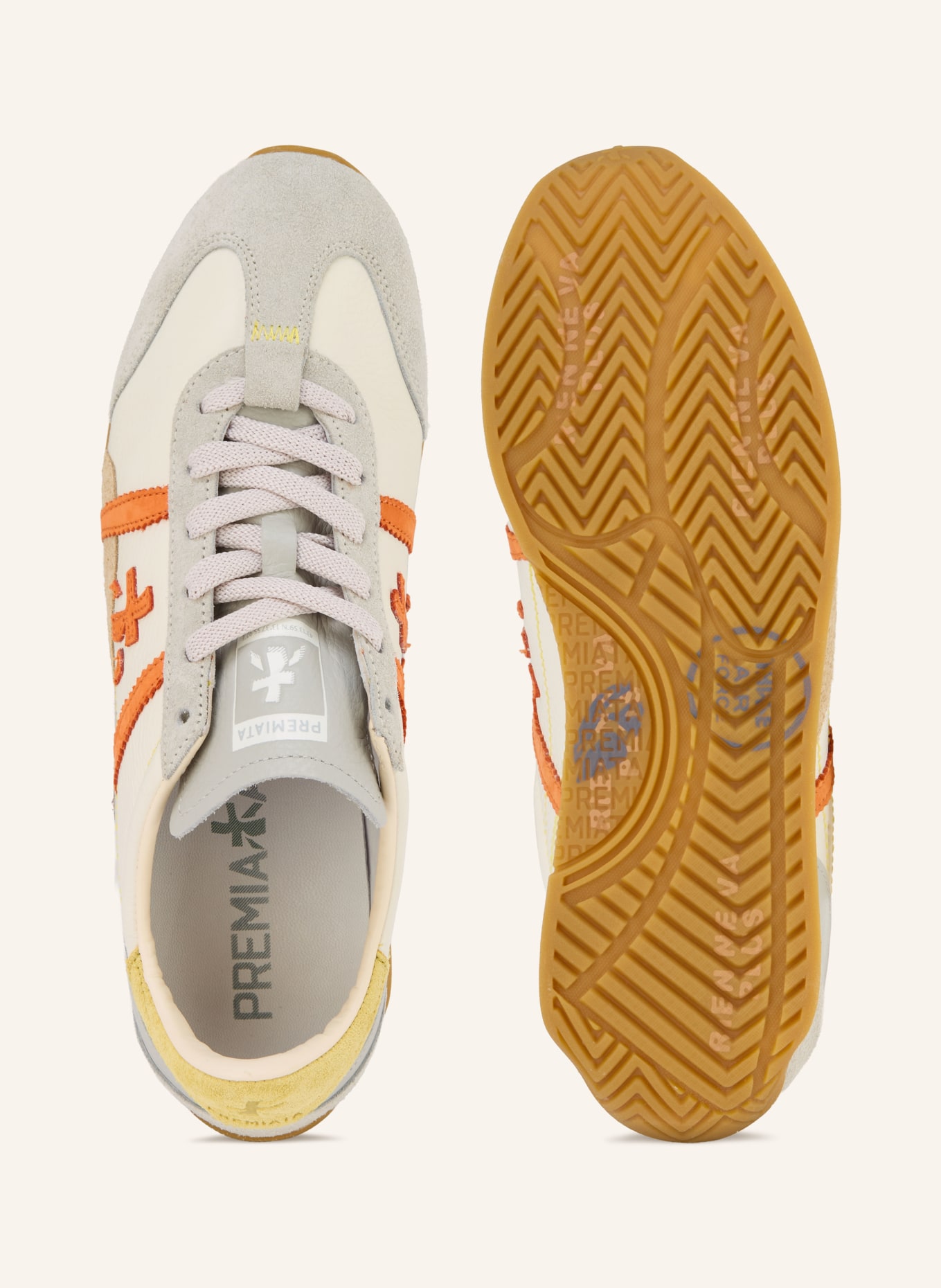 PREMIATA Sneaker JACKY: WEISS / GRAU / ORANGE