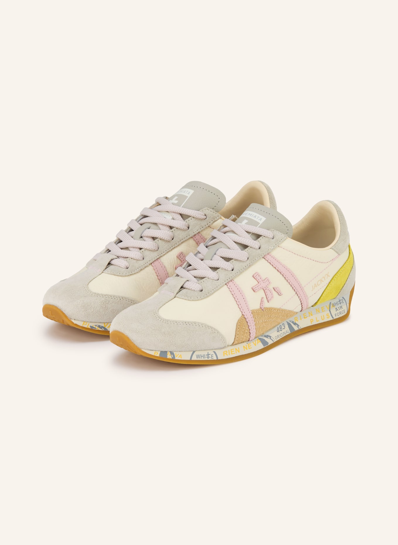 PREMIATA Sneaker WHITE JACKYXD: HELLROSA / CREME / GELB