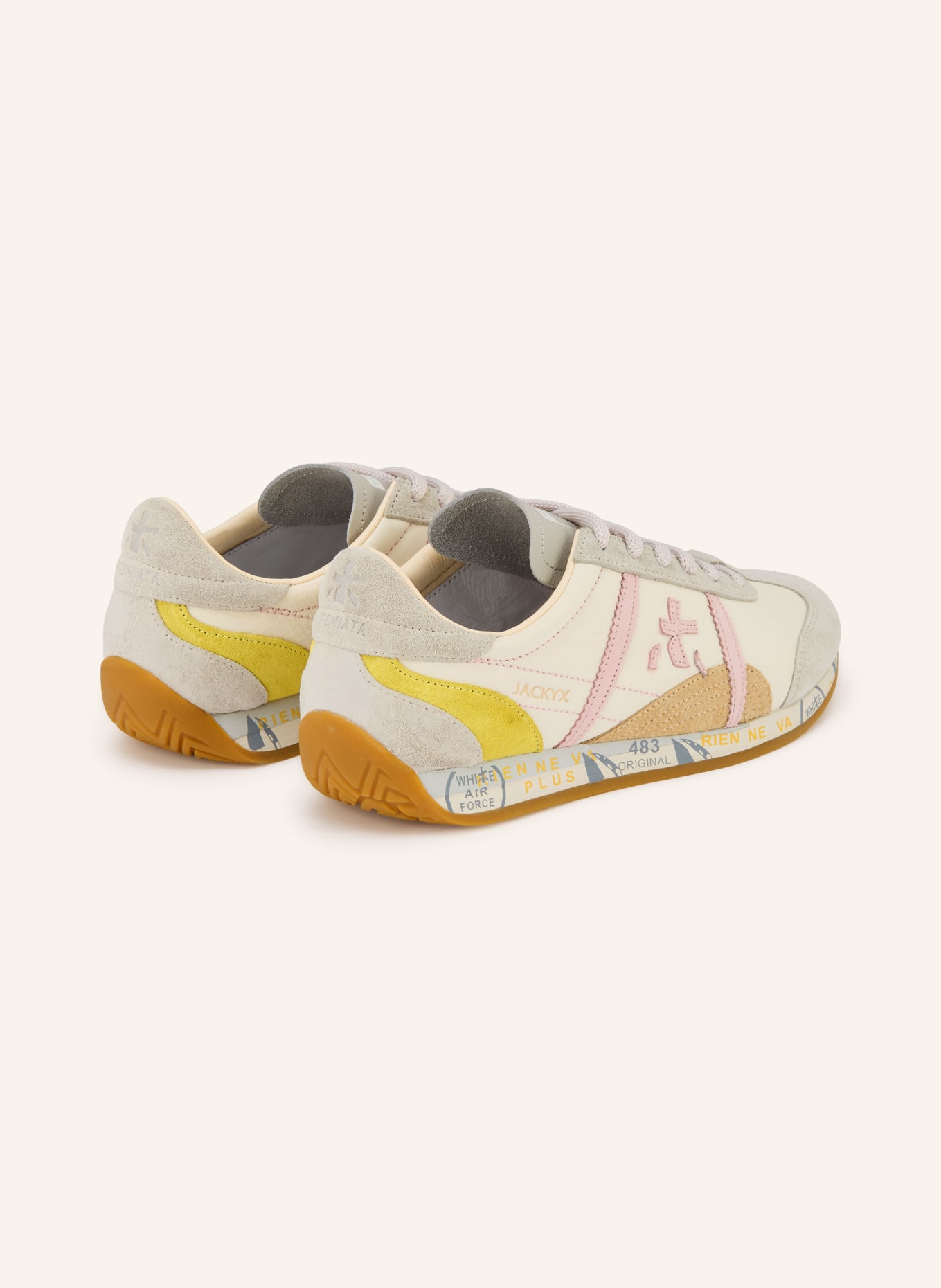 PREMIATA Sneaker WHITE JACKYXD: HELLROSA / CREME / GELB