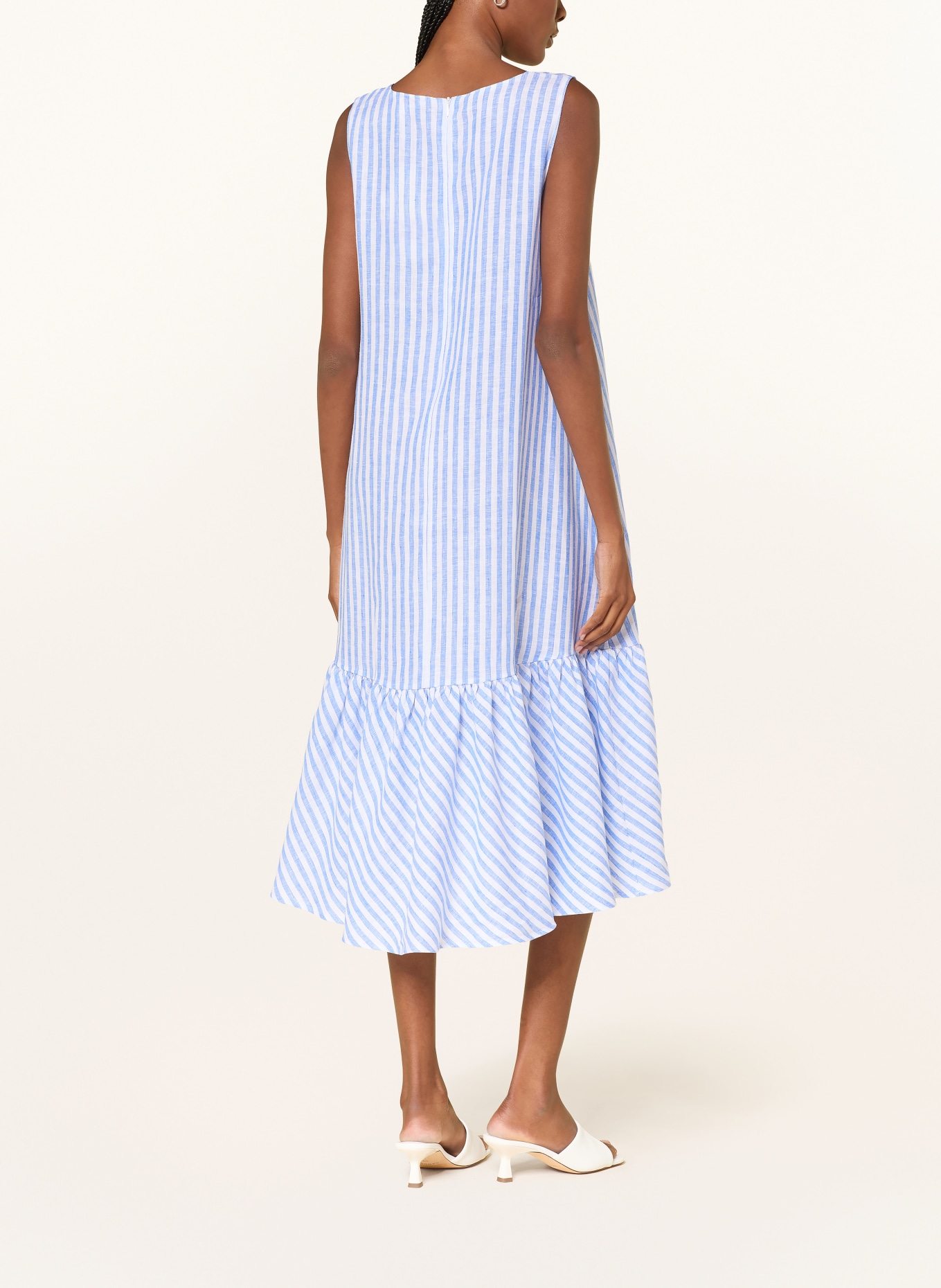 ROBERT FRIEDMAN Linen dress: BLUE / WHITE