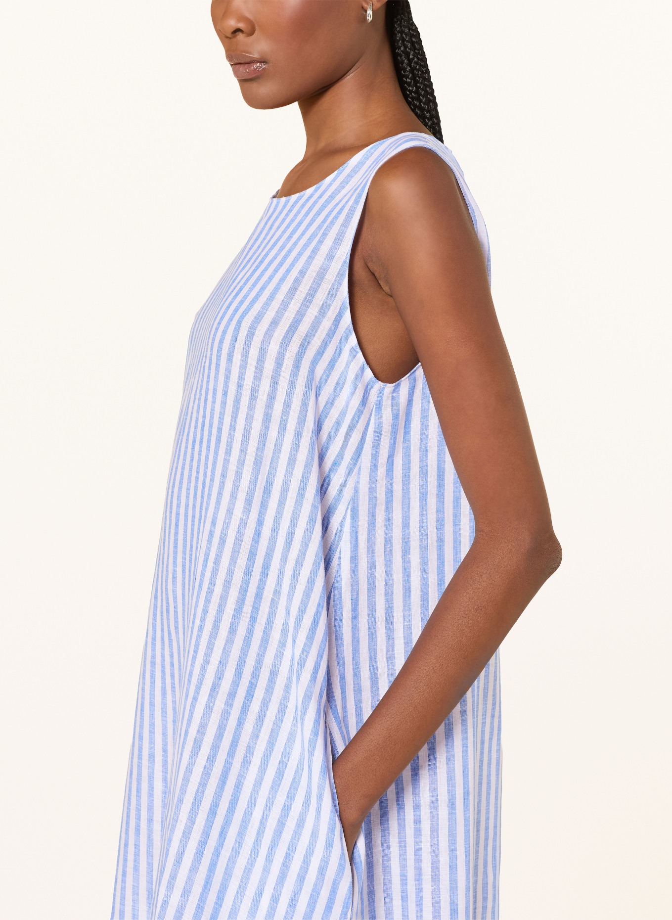 ROBERT FRIEDMAN Linen dress: BLUE / WHITE