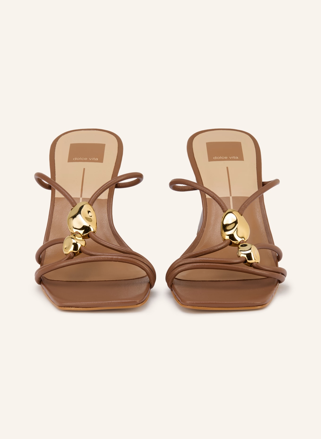 Dolce Vita Mules ALAYNA: MARRON FONCÉ / OR