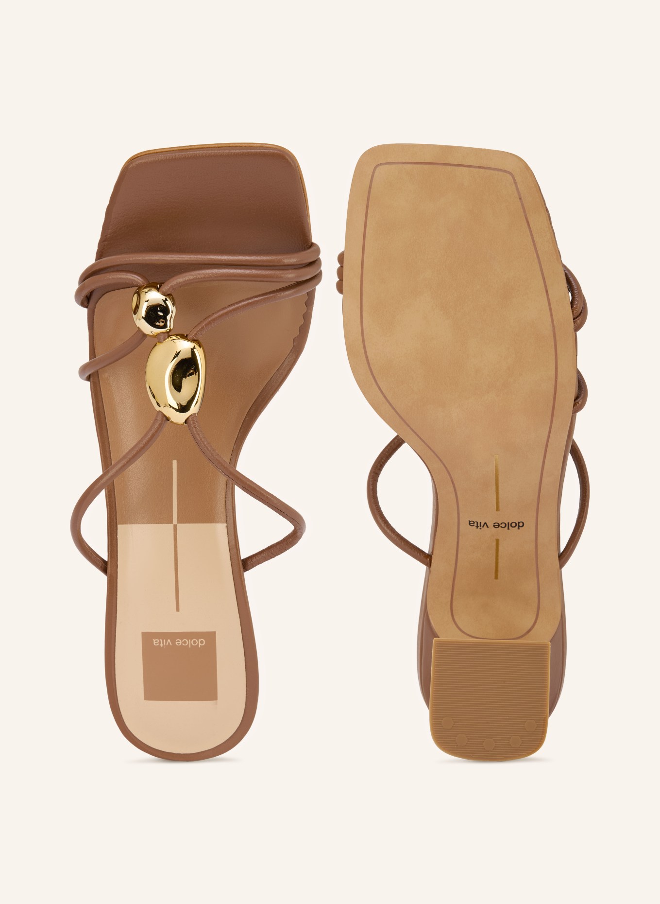 Dolce Vita Mules ALAYNA: MARRON FONCÉ / OR