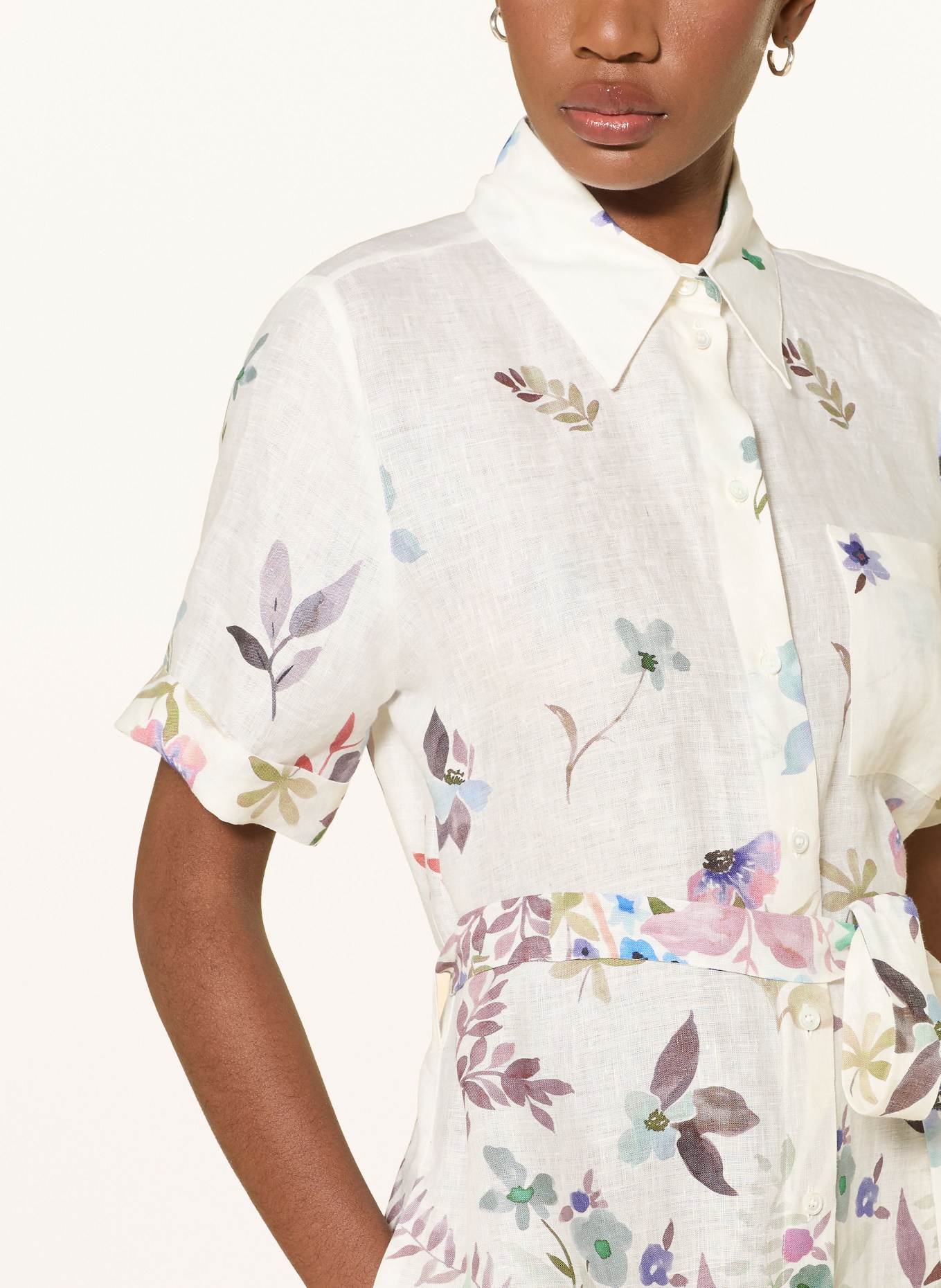 ROBERT FRIEDMAN Sukienka z lnu: KREMOWY / BLADORÓŻOWY / KHAKI