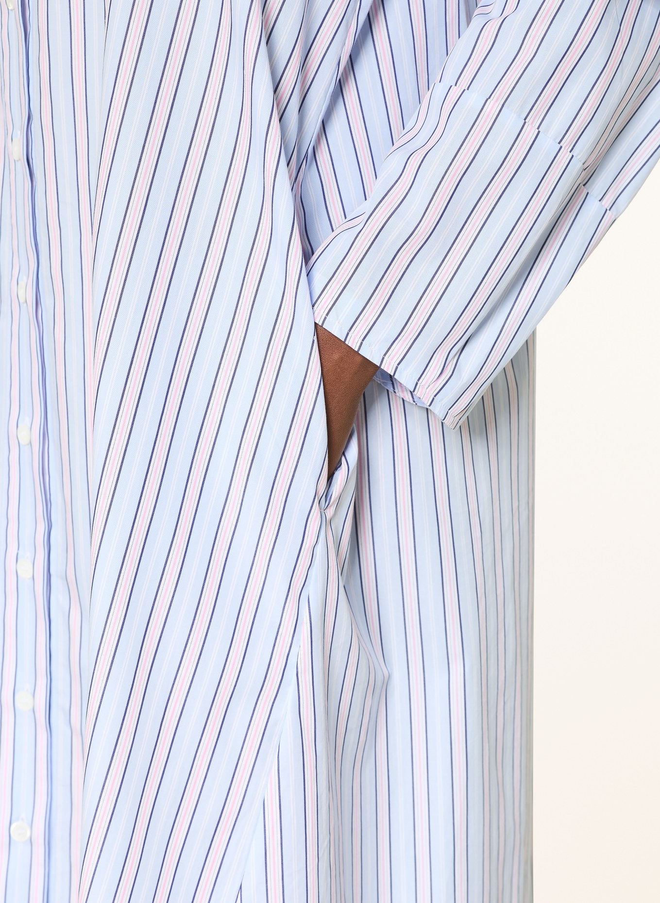 ROBERT FRIEDMAN Hemdblusenkleid: HELLBLAU / ROSA / WEISS