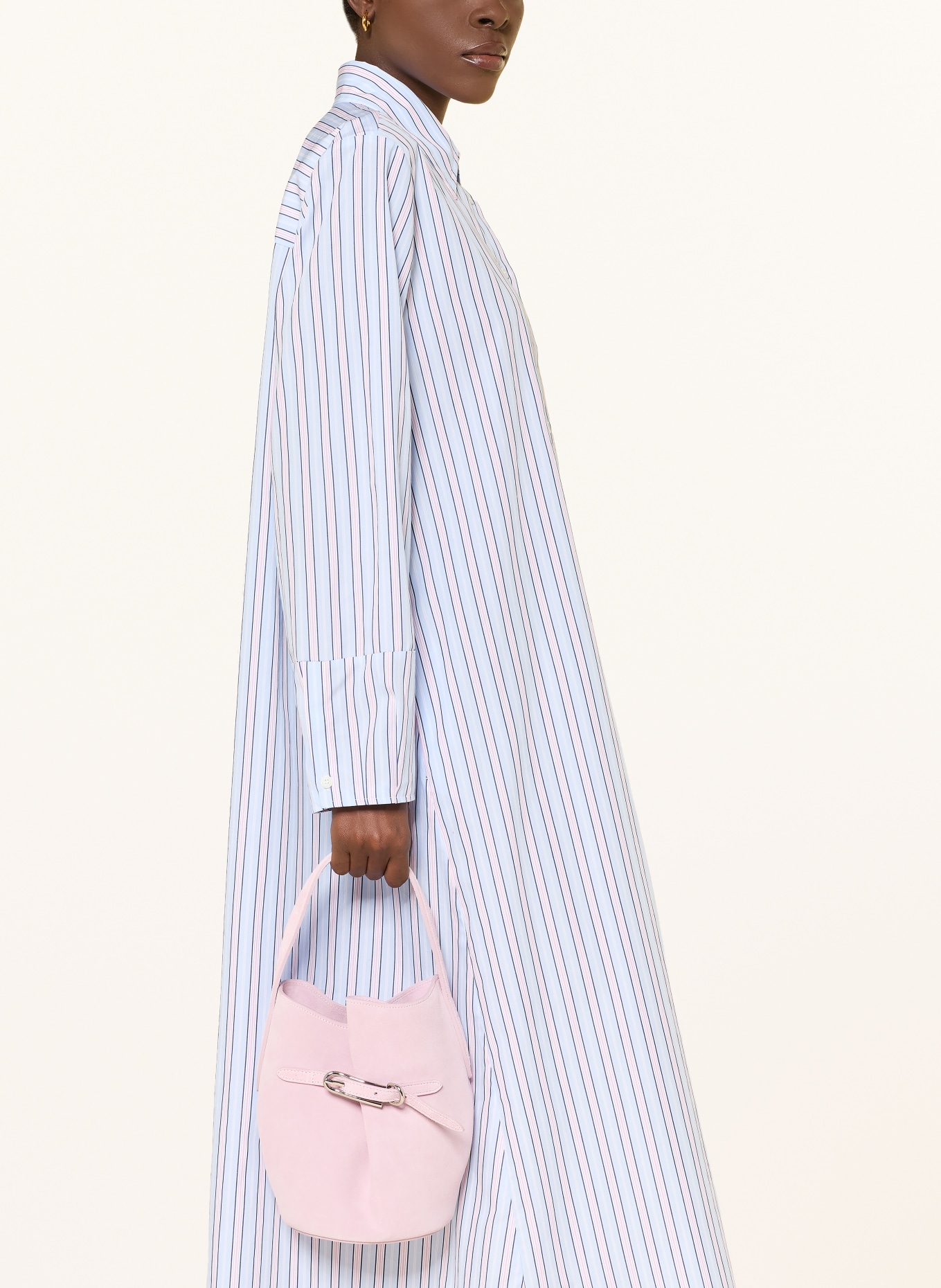 ROBERT FRIEDMAN Hemdblusenkleid: HELLBLAU / ROSA / WEISS