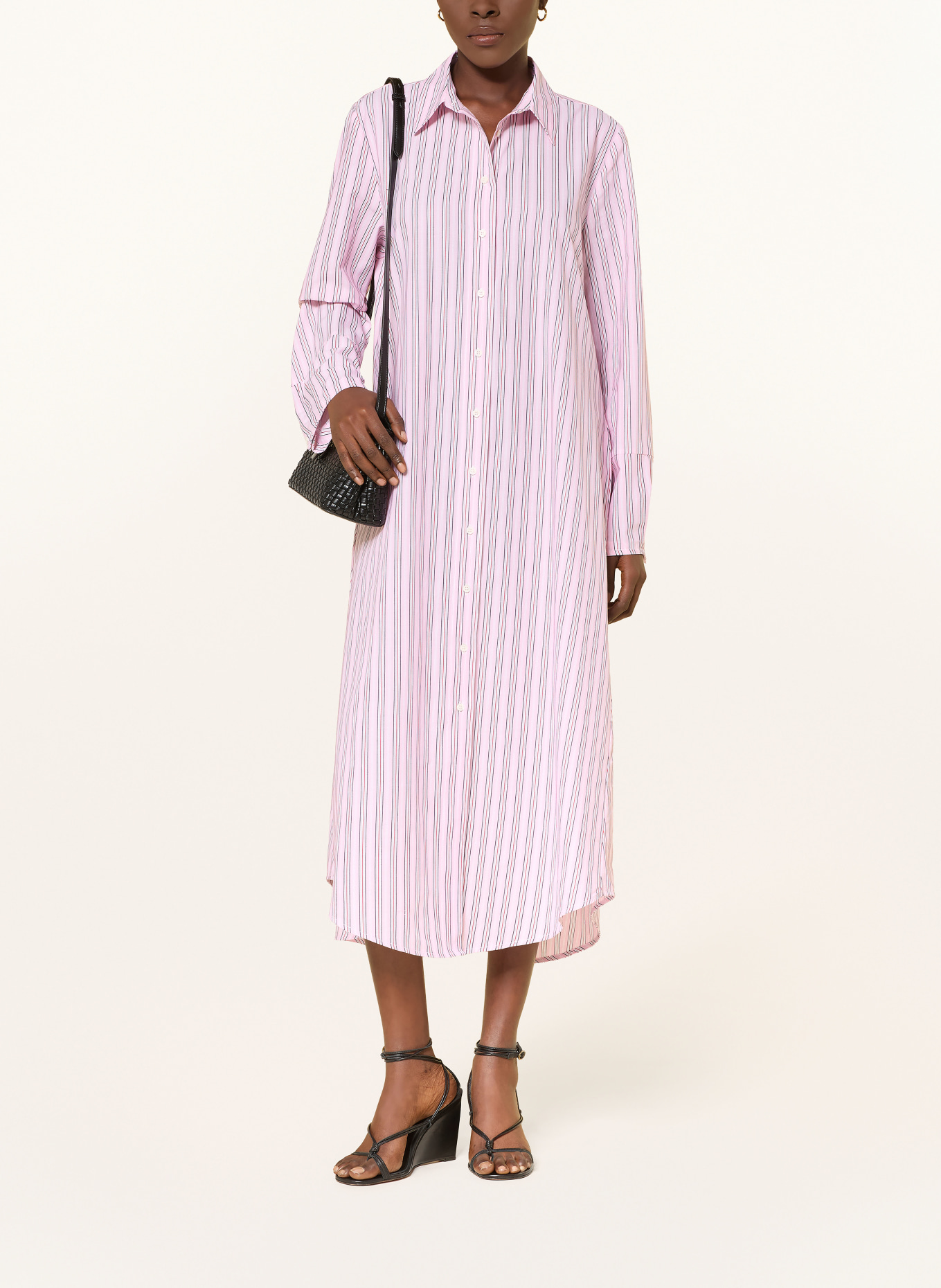 ROBERT FRIEDMAN Hemdblusenkleid: ROSA / ROT / WEISS