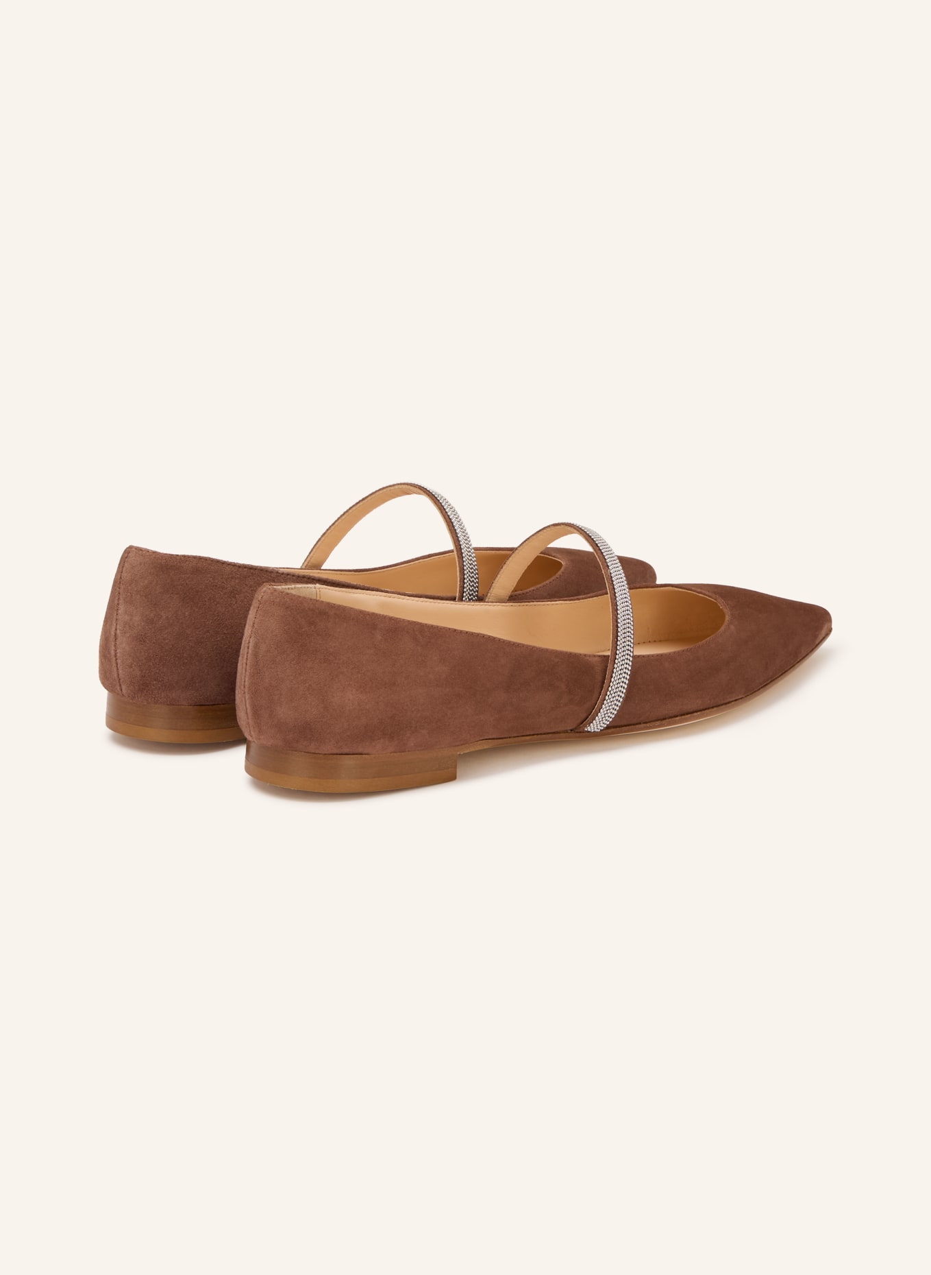 PROSPERINE Mary Jane ballerinas with decorative beads: BROWN