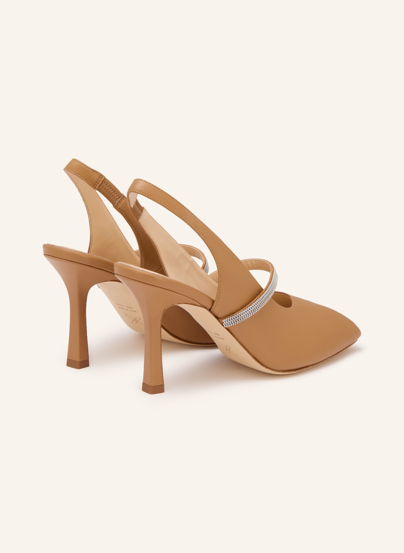 PROSPERINE Slingpumps mit Schmuckperlen: CAMEL