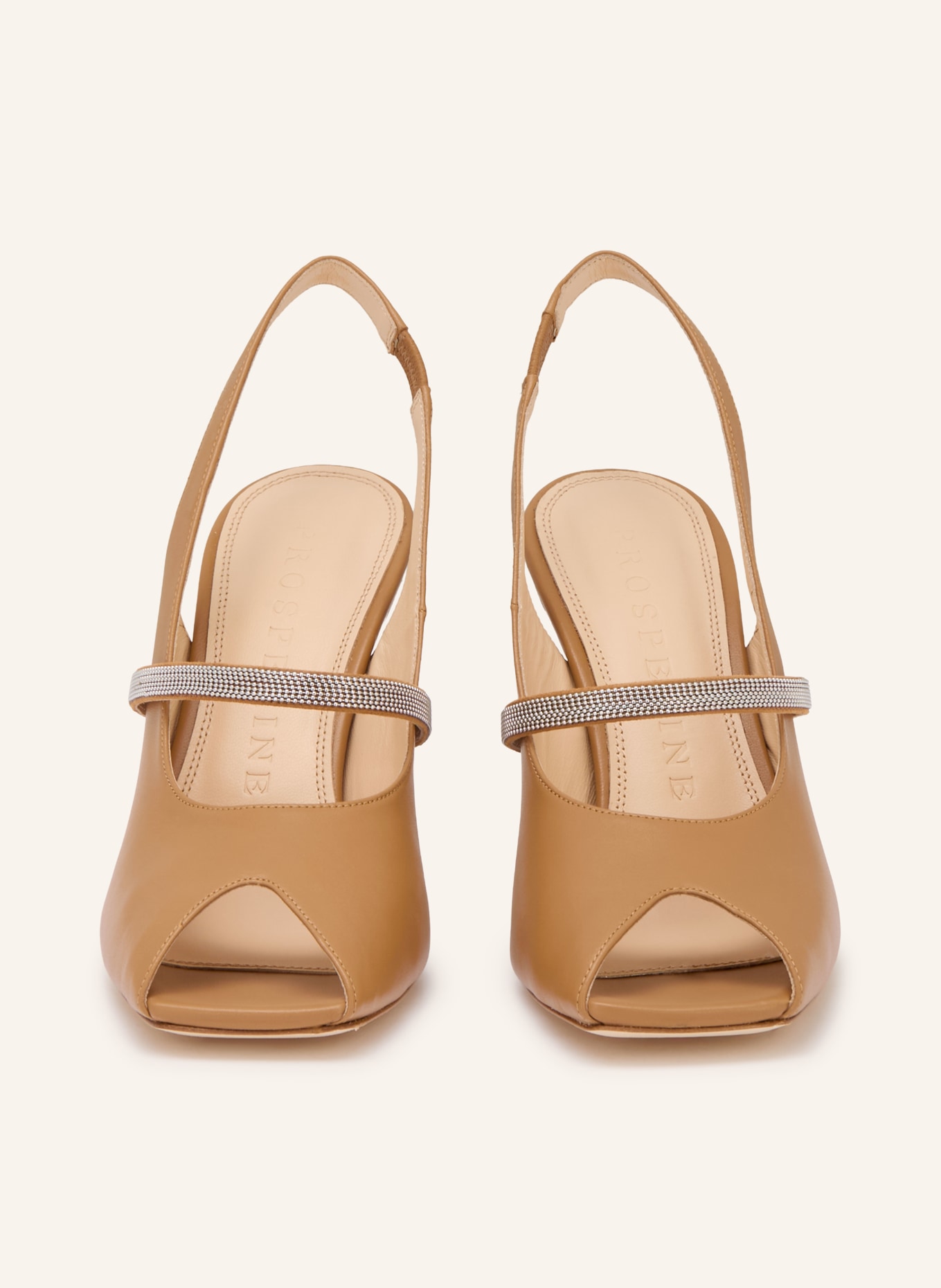 PROSPERINE Slingpumps mit Schmuckperlen: CAMEL