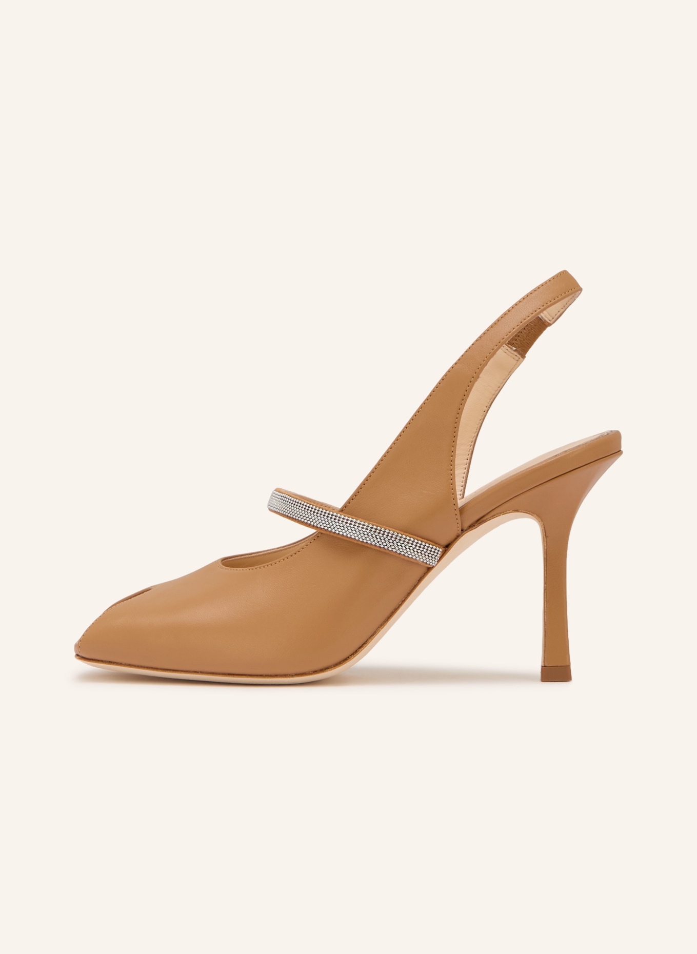 PROSPERINE Slingpumps mit Schmuckperlen: CAMEL