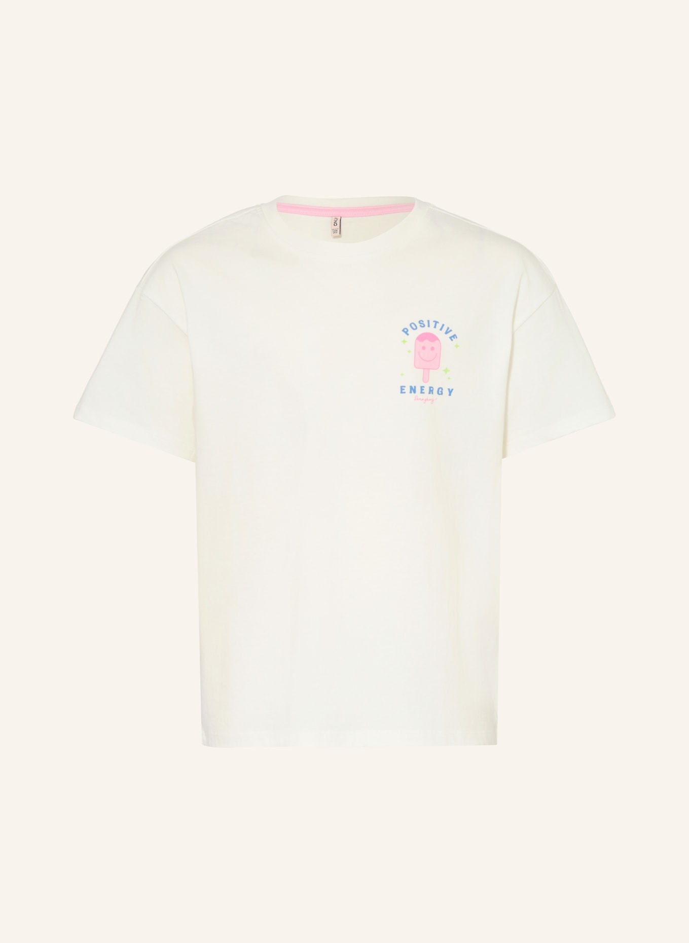 ONLY T-shirt: BLANC / ROSE / BLEU