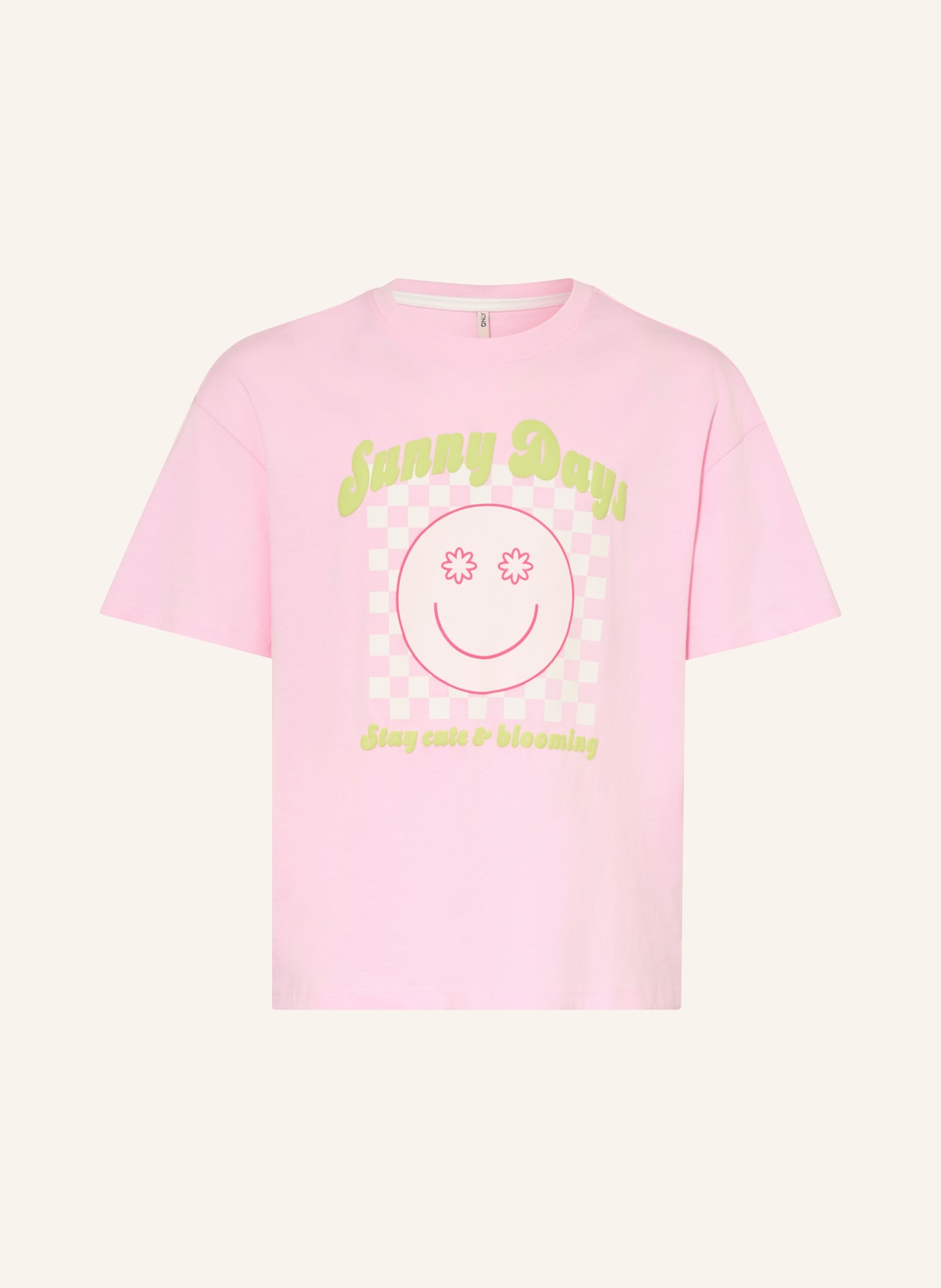 ONLY T-Shirt: ROSA / HELLGRÜN / WEISS