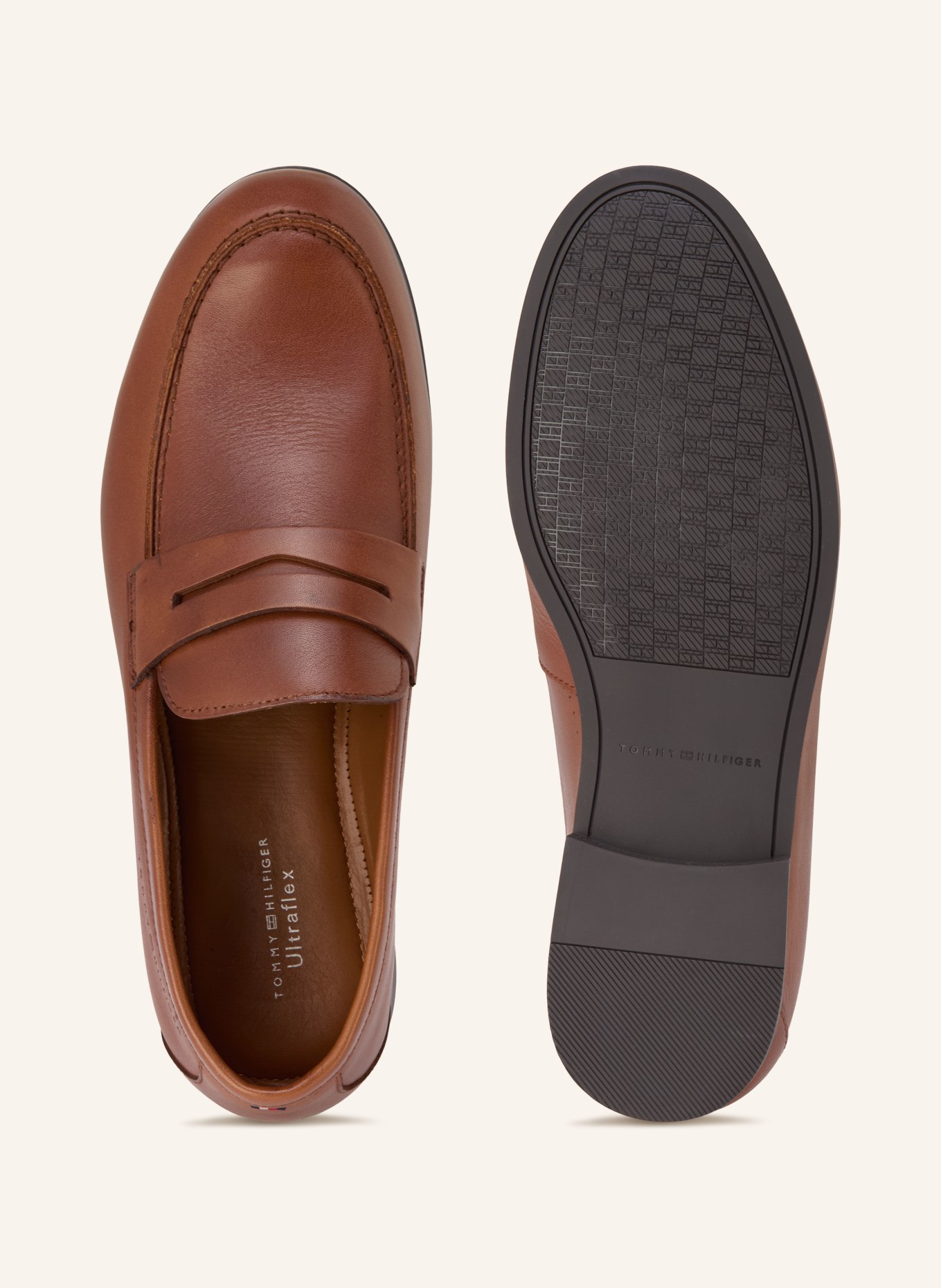 TOMMY HILFIGER penny loafer: BROWN