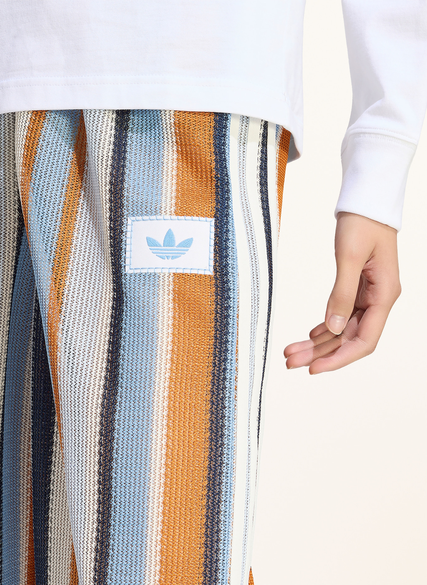 adidas Originals Strickhose: BLAU / DUNKELORANGE / WEISS