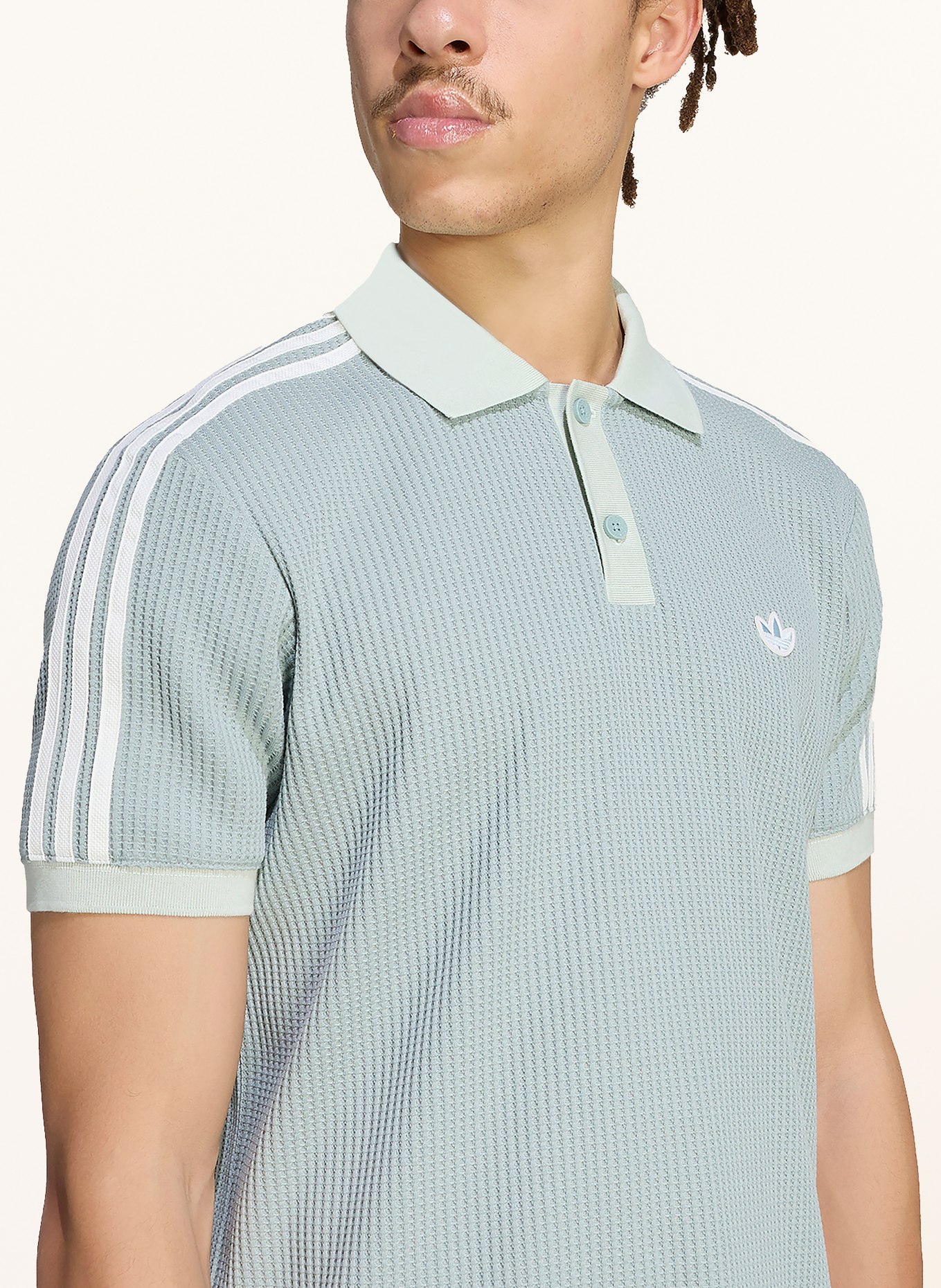 adidas Originals Piqué-Poloshirt WAFFLE KNIT: MINT / CREME