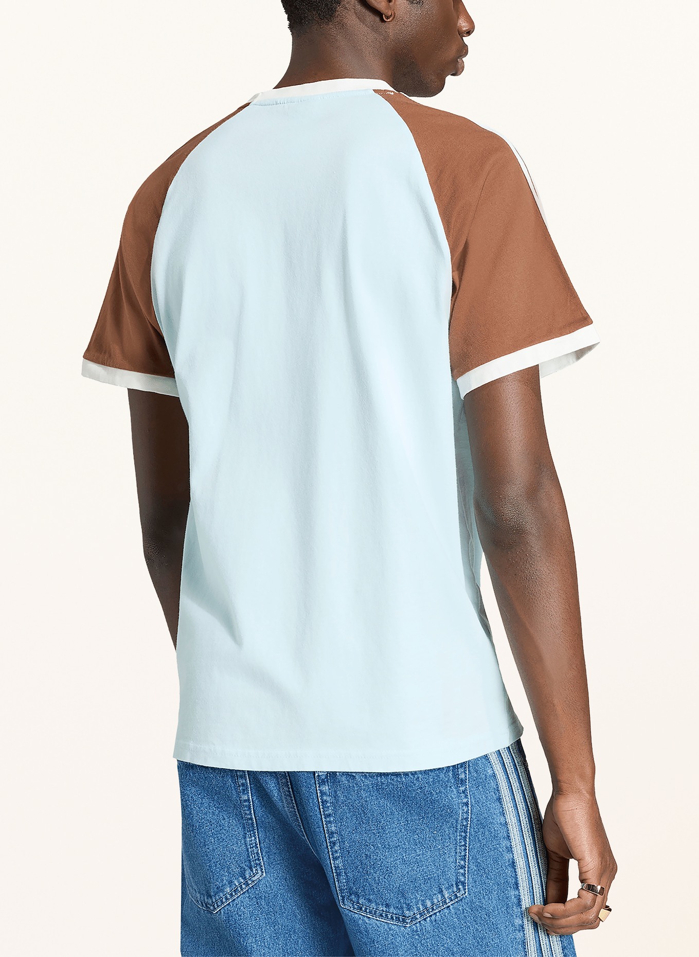 adidas Originals T-Shirt CALI: HELLBLAU / BRAUN / WEISS