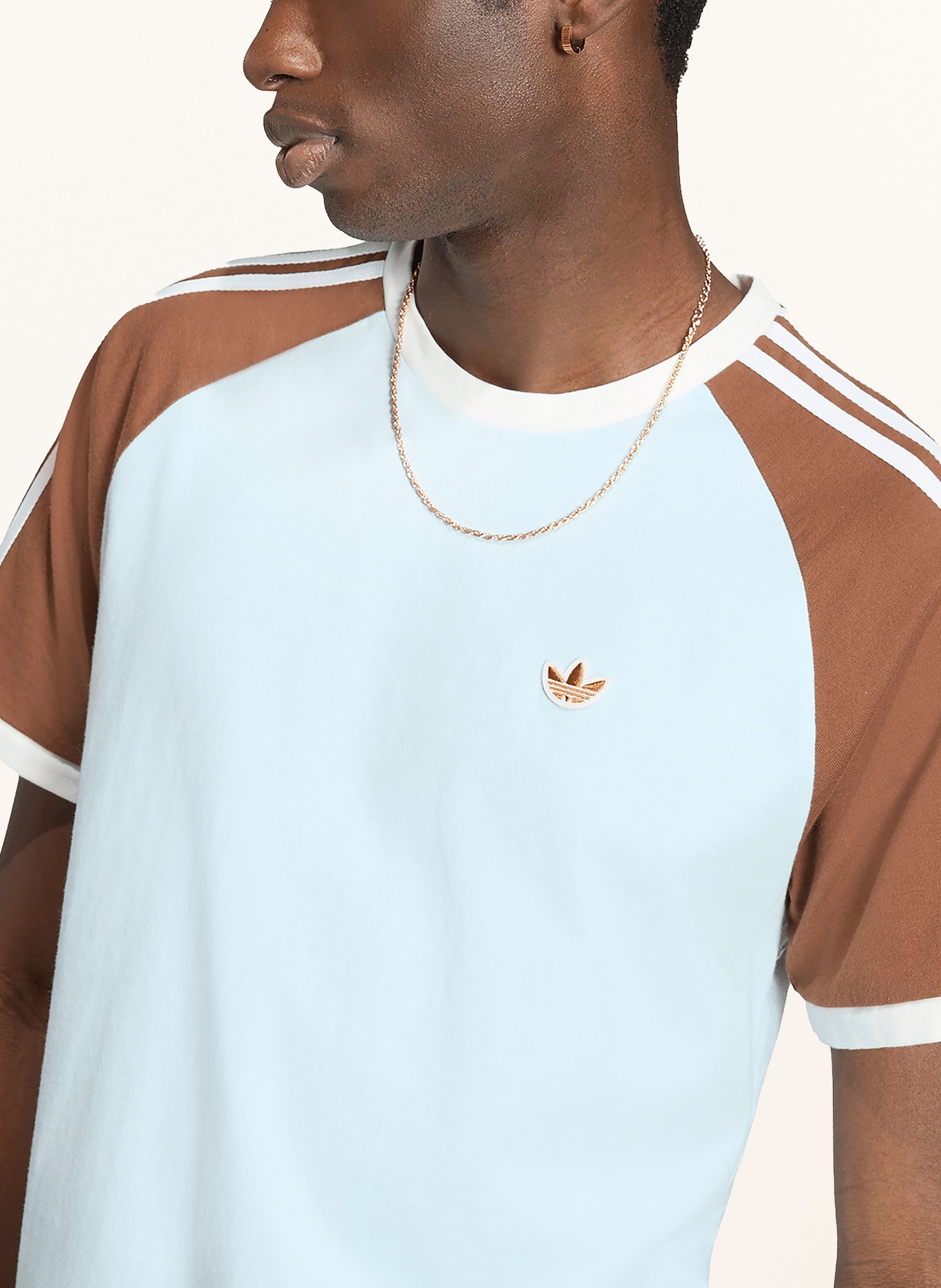 adidas Originals T-Shirt CALI: HELLBLAU / BRAUN / WEISS