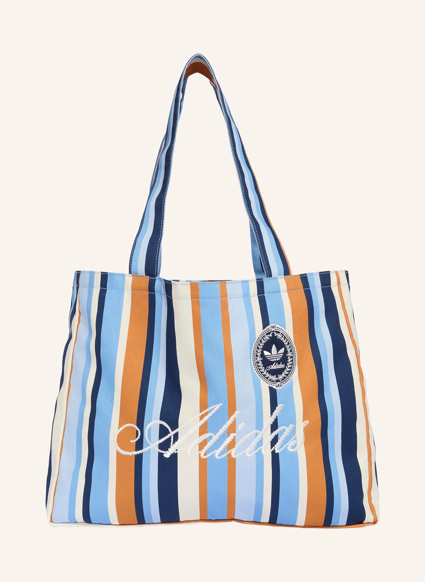 adidas Originals Shopper TOTE BAG CANVAS: DUNKELBLAU / BRAUN / CREME