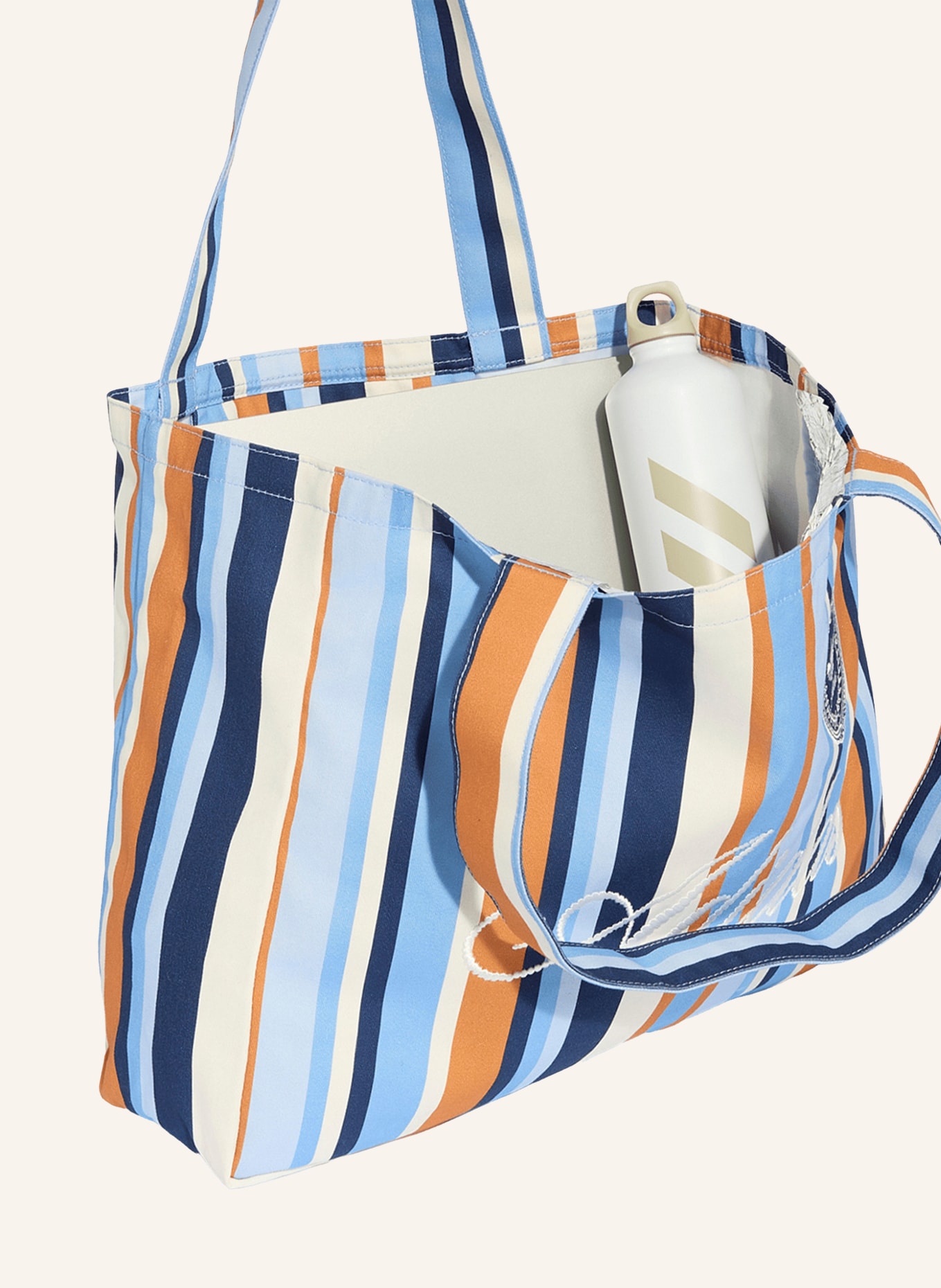 adidas Originals Shopper TOTE BAG CANVAS: DUNKELBLAU / BRAUN / CREME