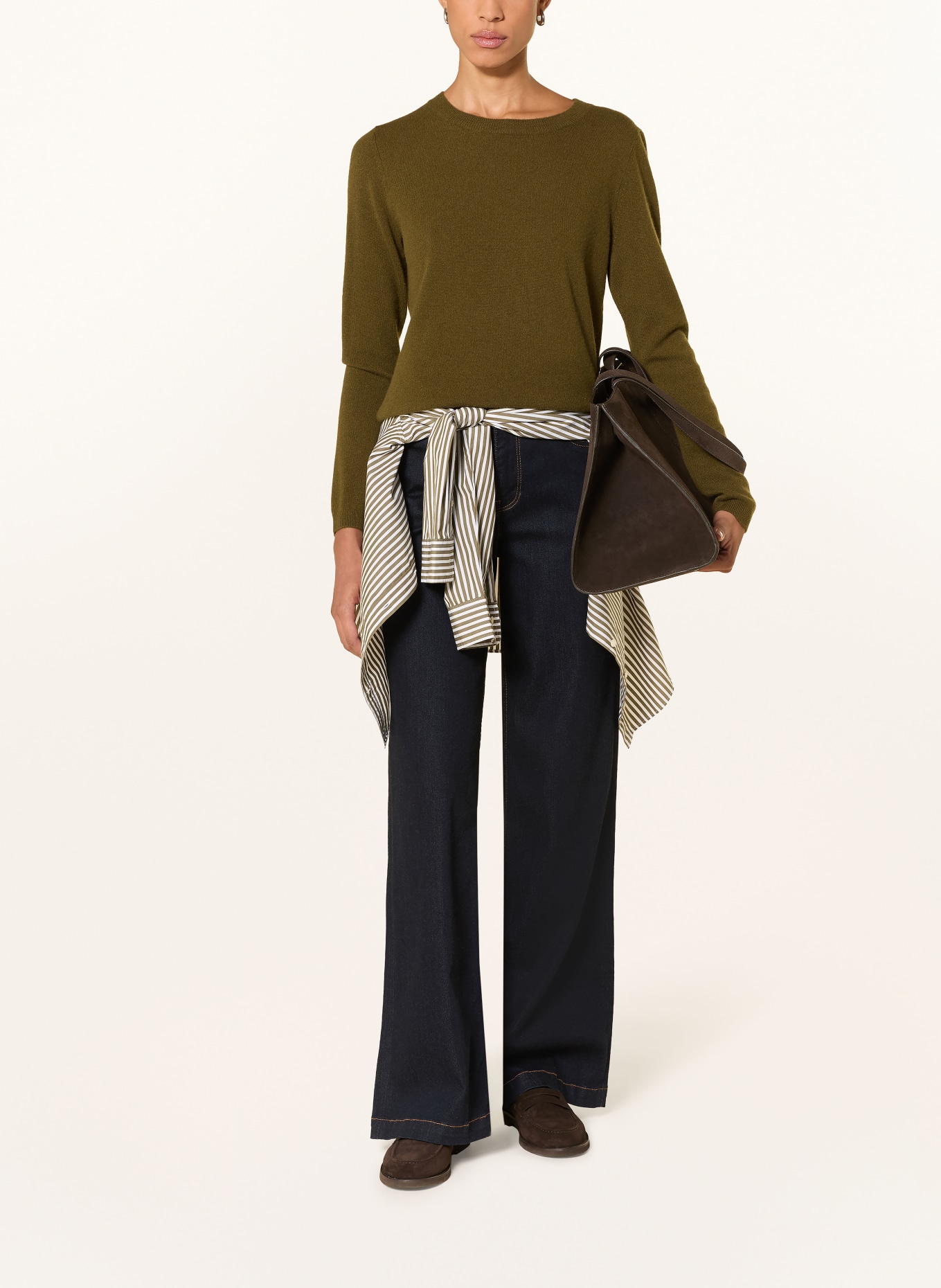 darling harbour Cashmere sweater: OLIVE